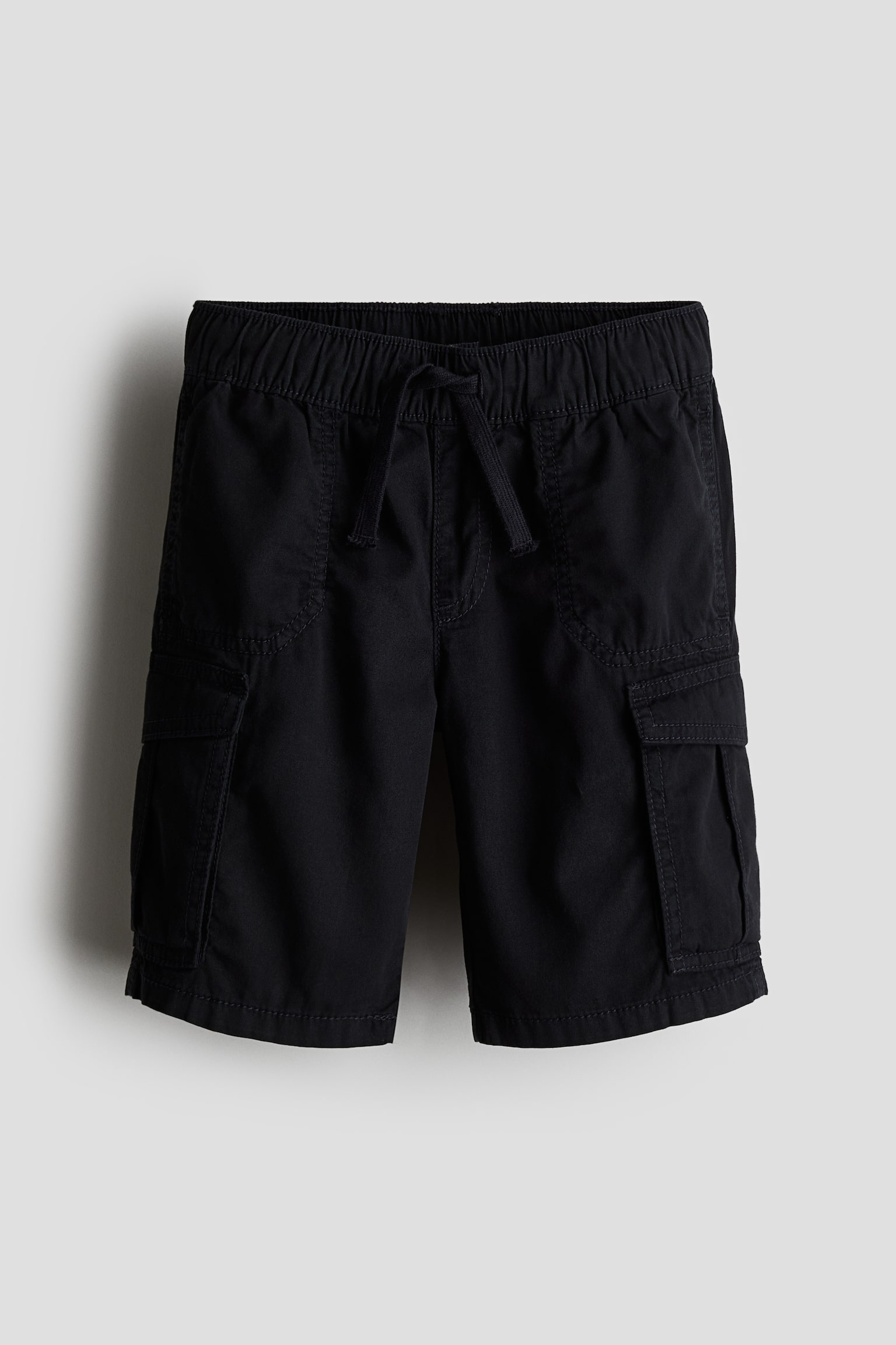 Cotton cargo shorts - Black/Khaki green/Beige - 1