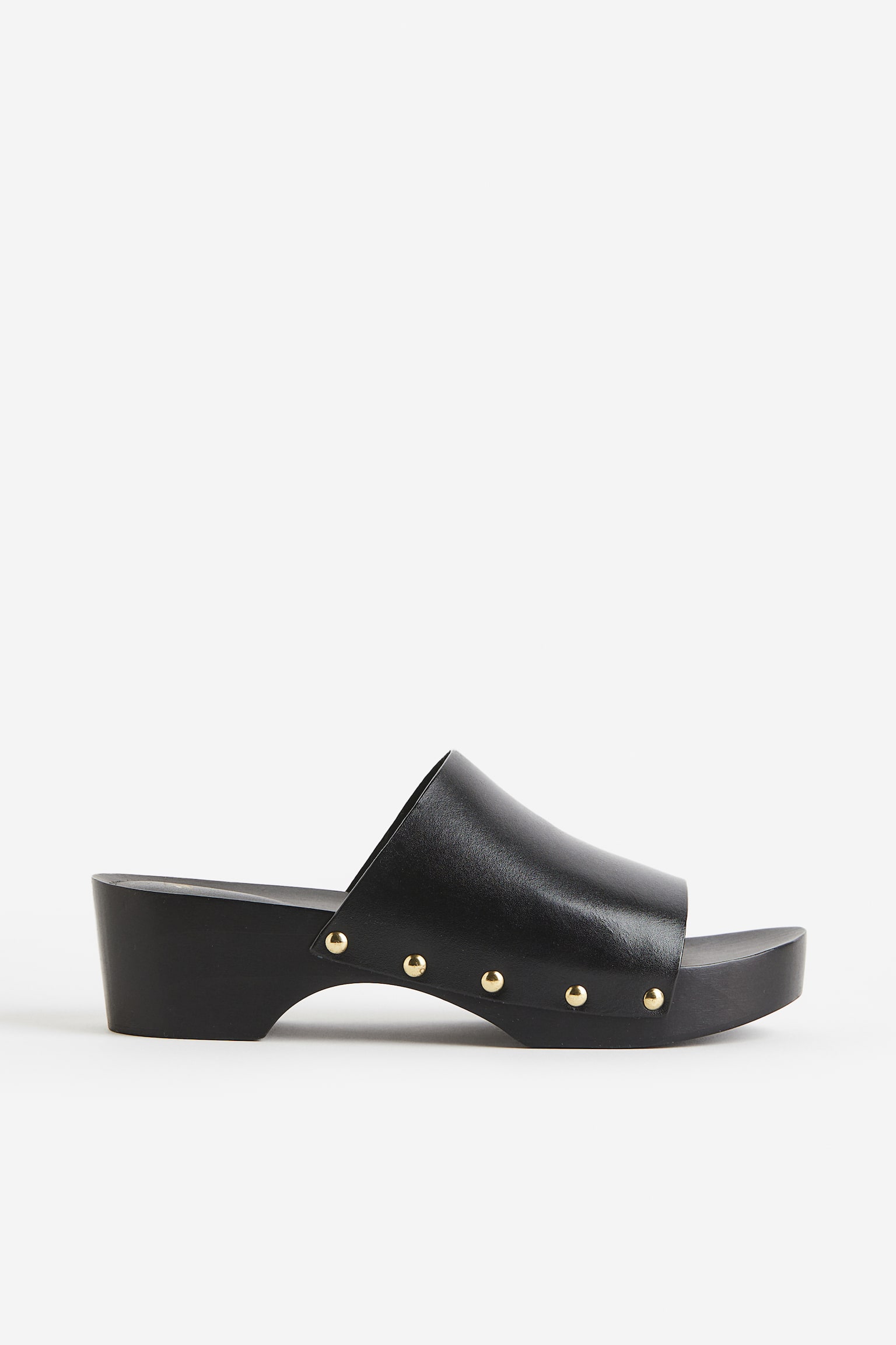 Leather Clogs - Black - 1