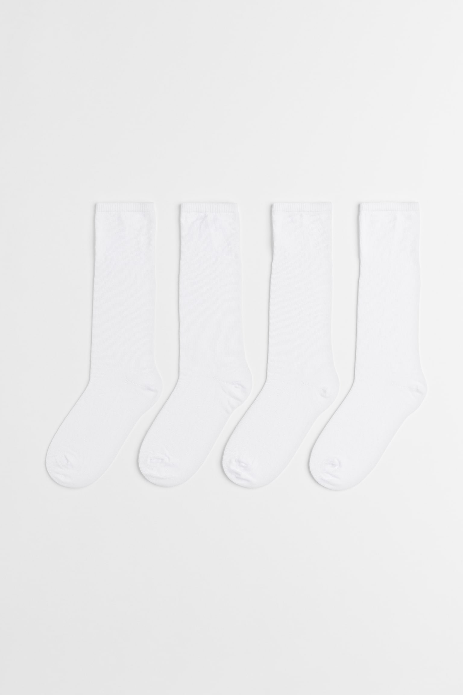 4-pack Knee Socks - White/Black/Navy blue/Dark grey - 1