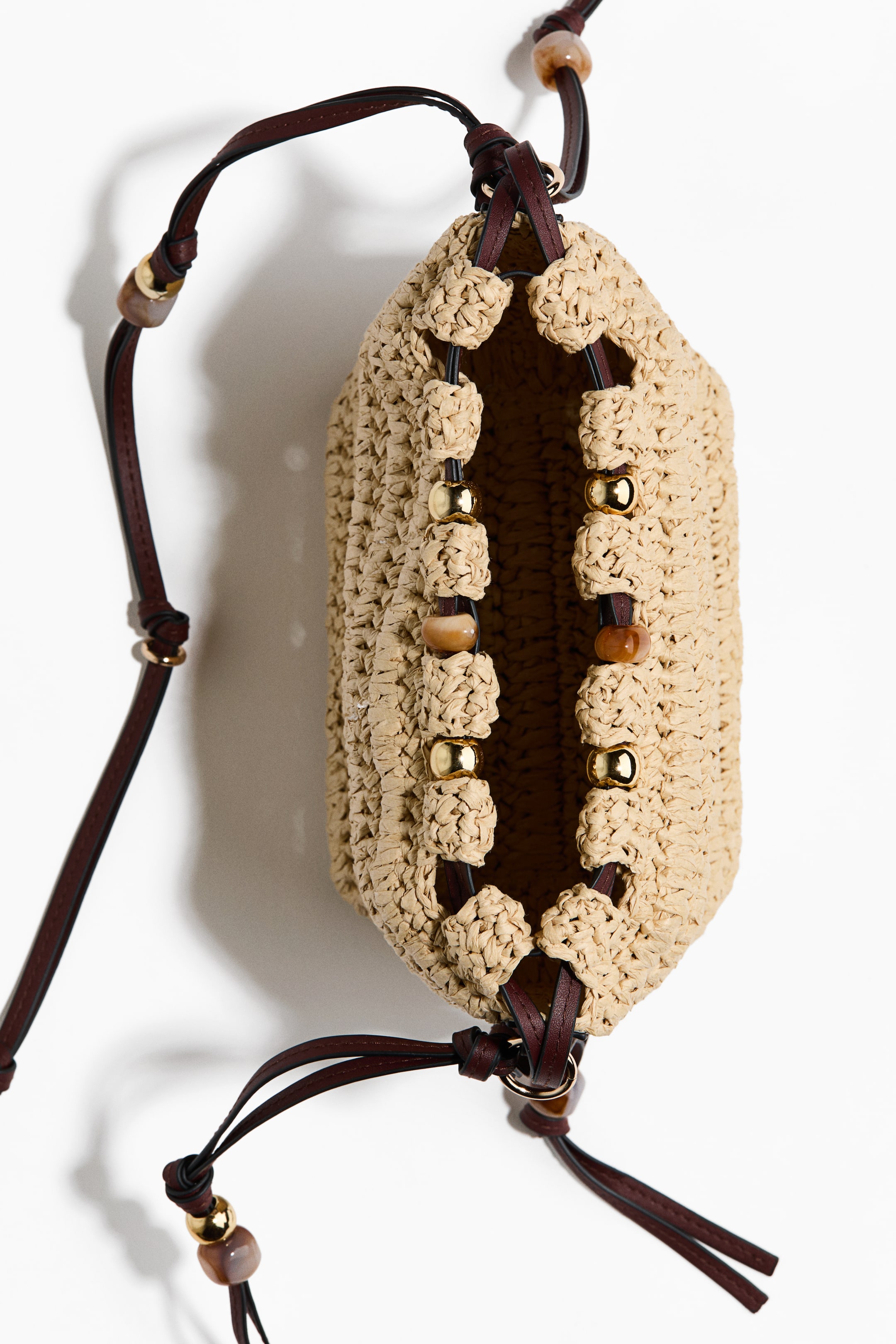 Женские сумки H&M Bead-Detail Straw Crossbody Bag — фото 3