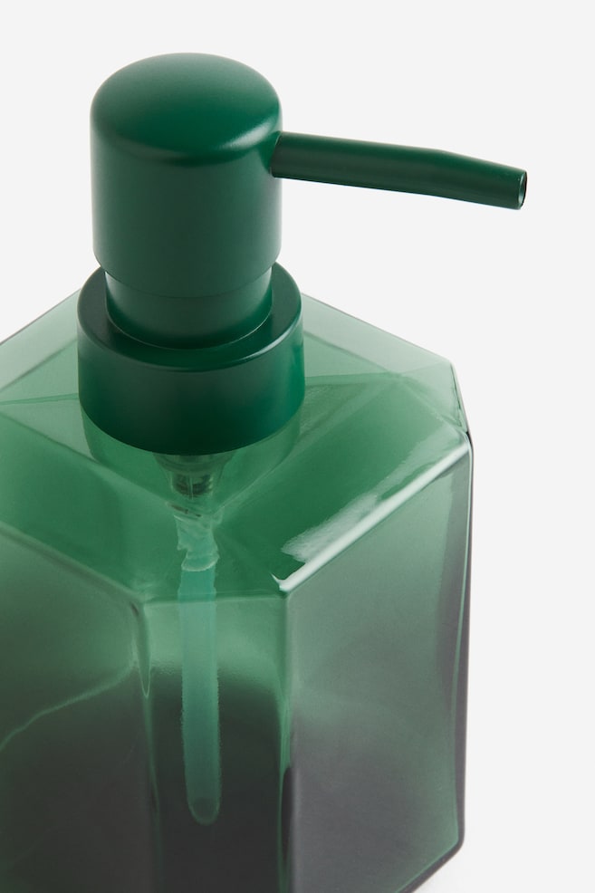 Tvålpump i glas - Grön/Gul - 4