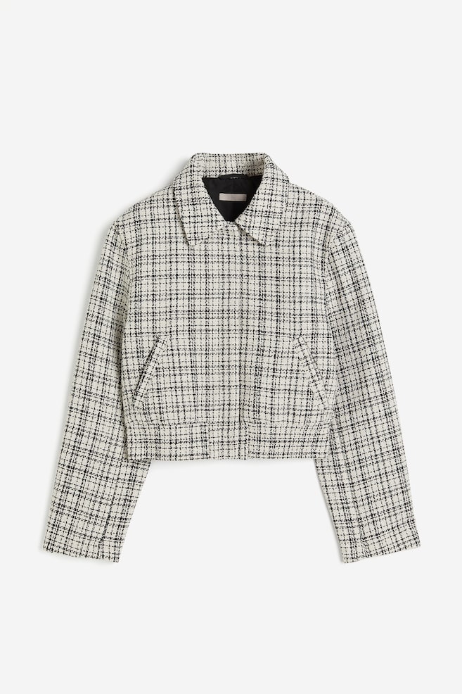 Bouclé jacket - Cream/Checked - 1