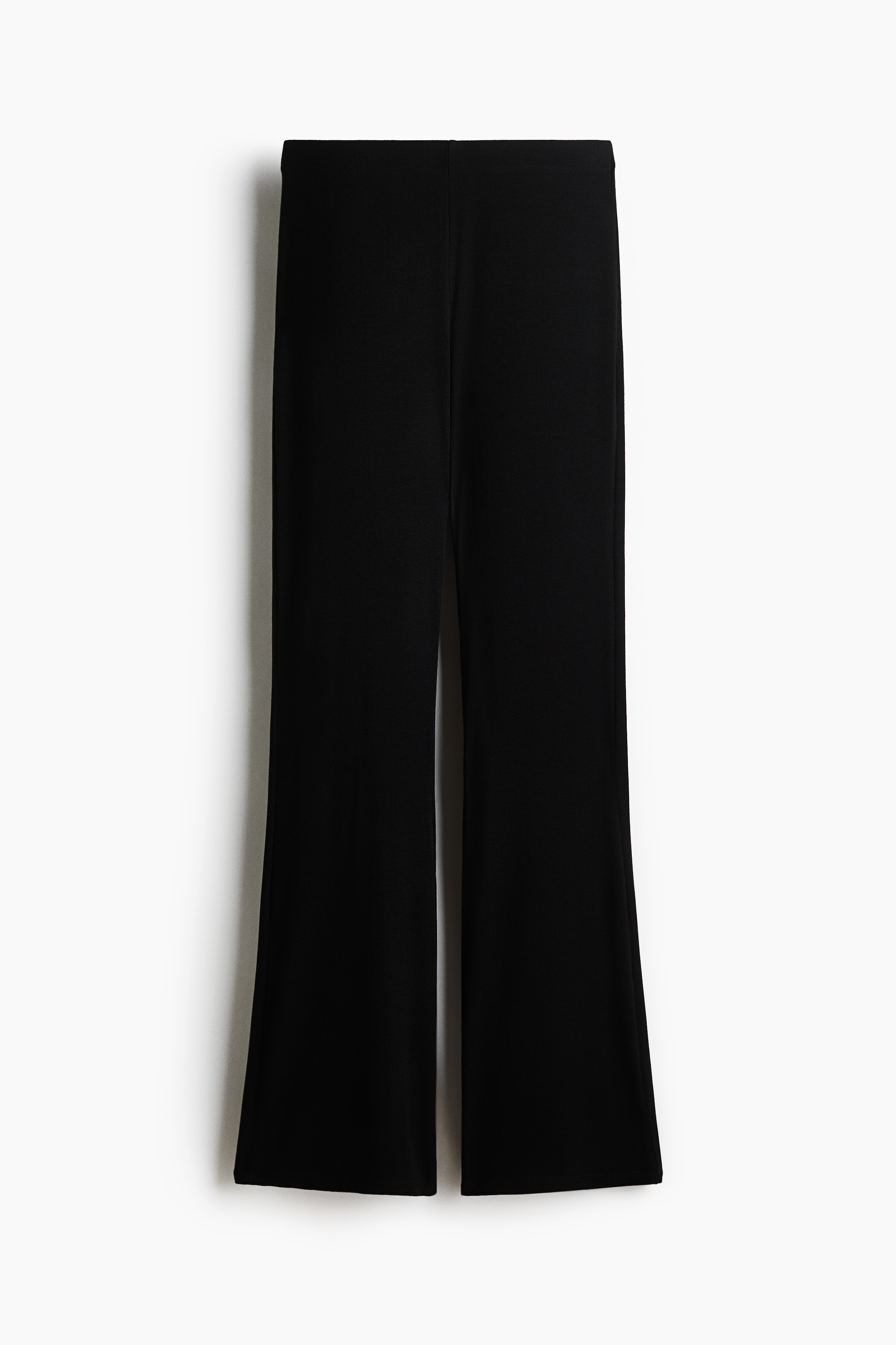 Flared jersey trousers - Black/Dark brown
