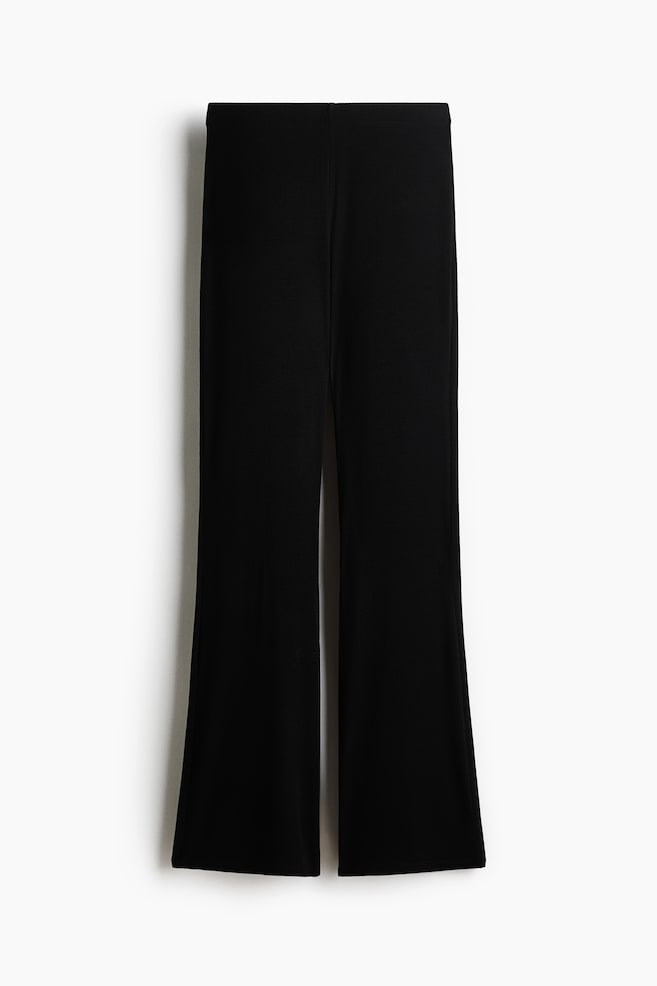Flared Jersey Pants - Black/Dark gray melange/Dark brown - 1