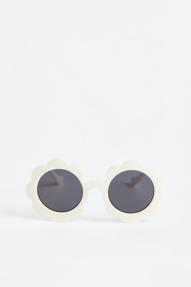 Flower-shaped sunglasses - White - 1