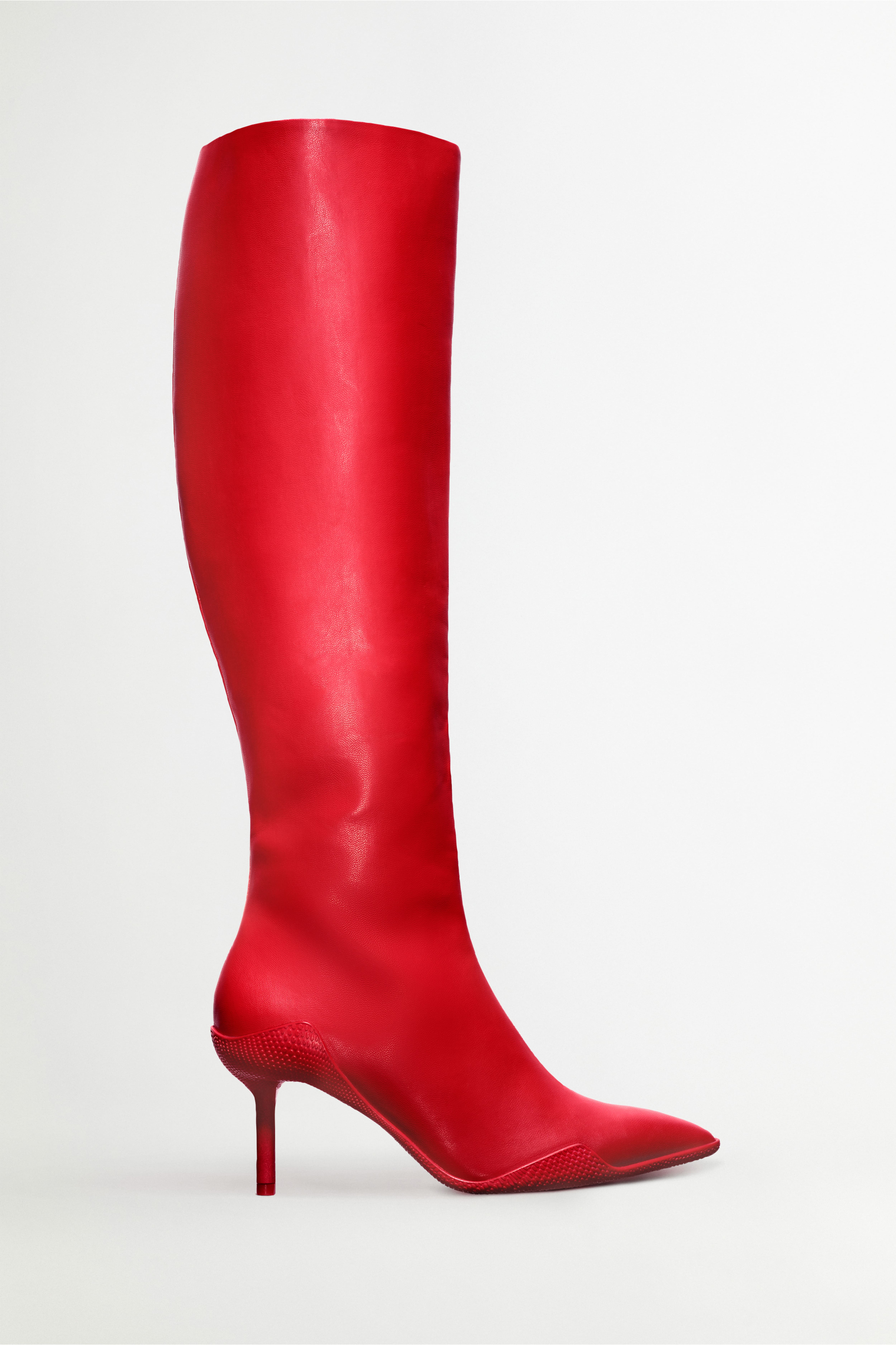 Ladies red knee high boots on sale