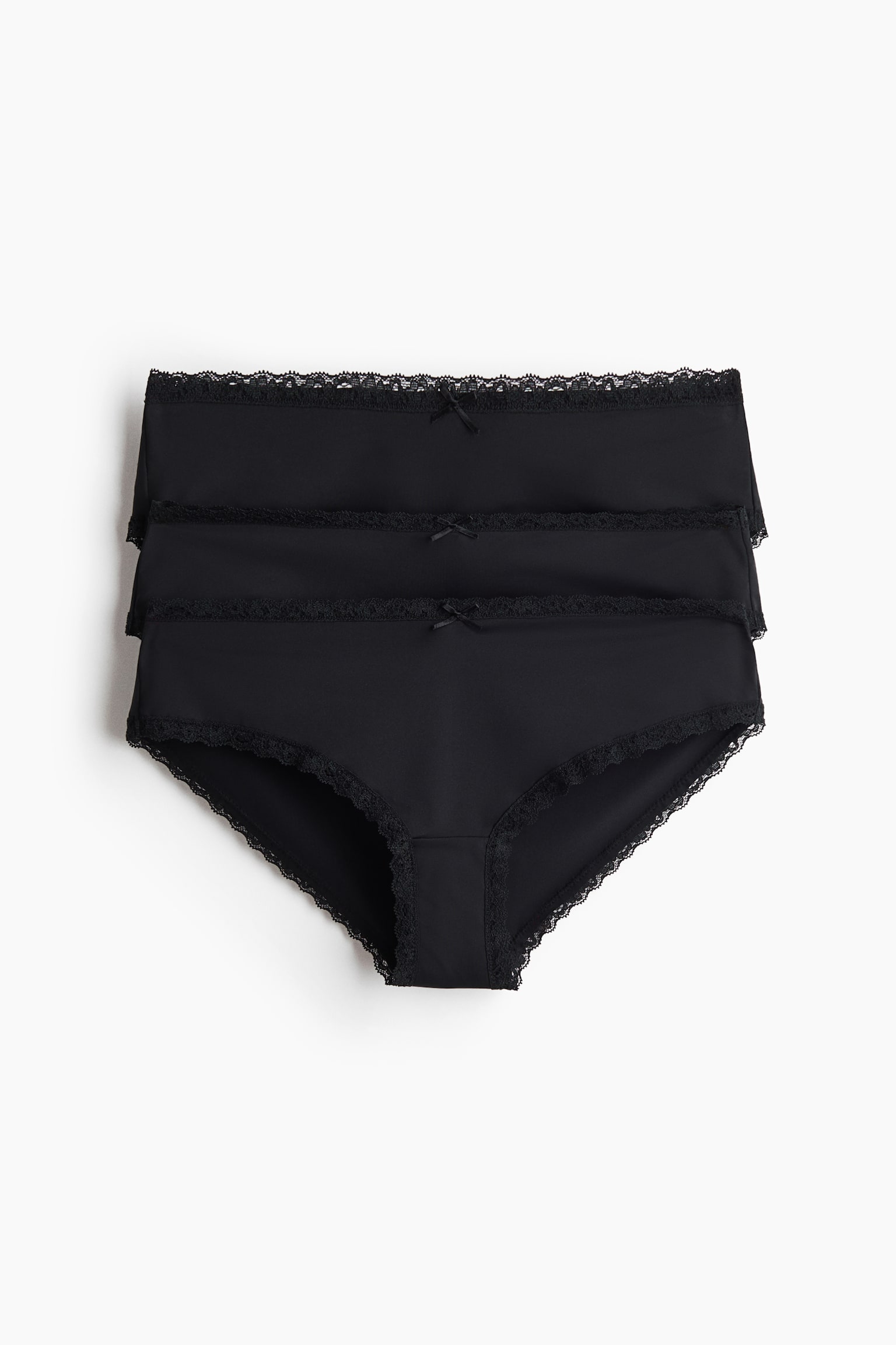 3-pack lace-trimmed hipster briefs - Màu đen/Xanh dương đậm/Hồng nhạt/Đen - 1