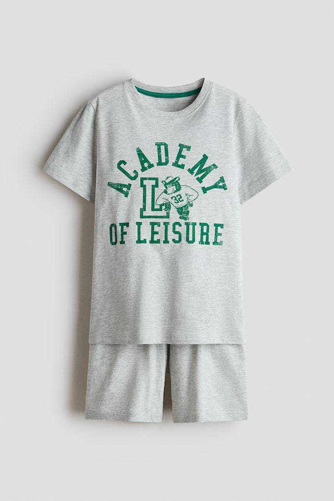 Bedruckter Baumwollpyjama - Hellgraumeliert/Leisure/Marineblau/LA/Rot/Midtown/Dunkles Blaugrün/Skate - 1