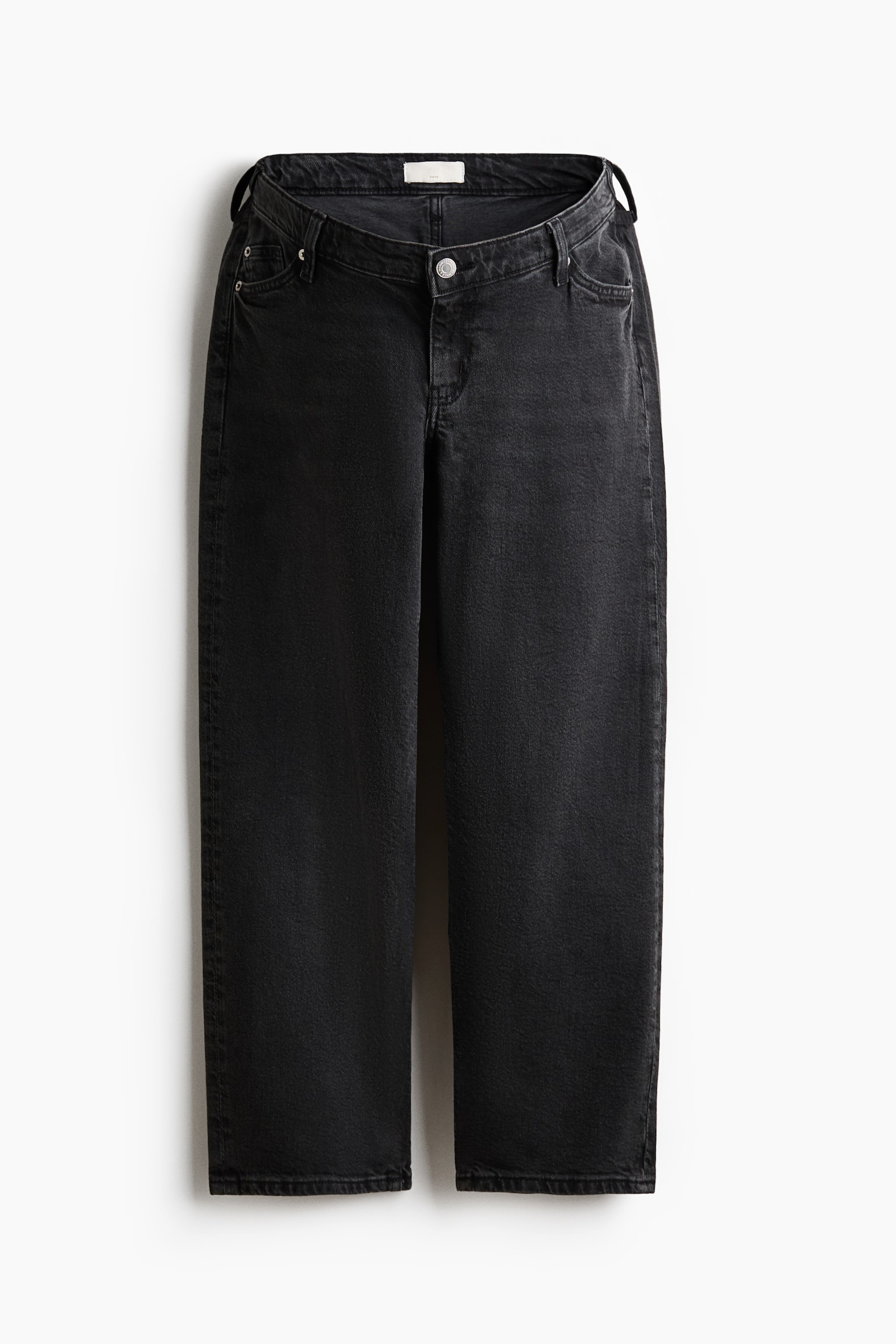 MAMA Straight Ankle Jeans - שחור - 1