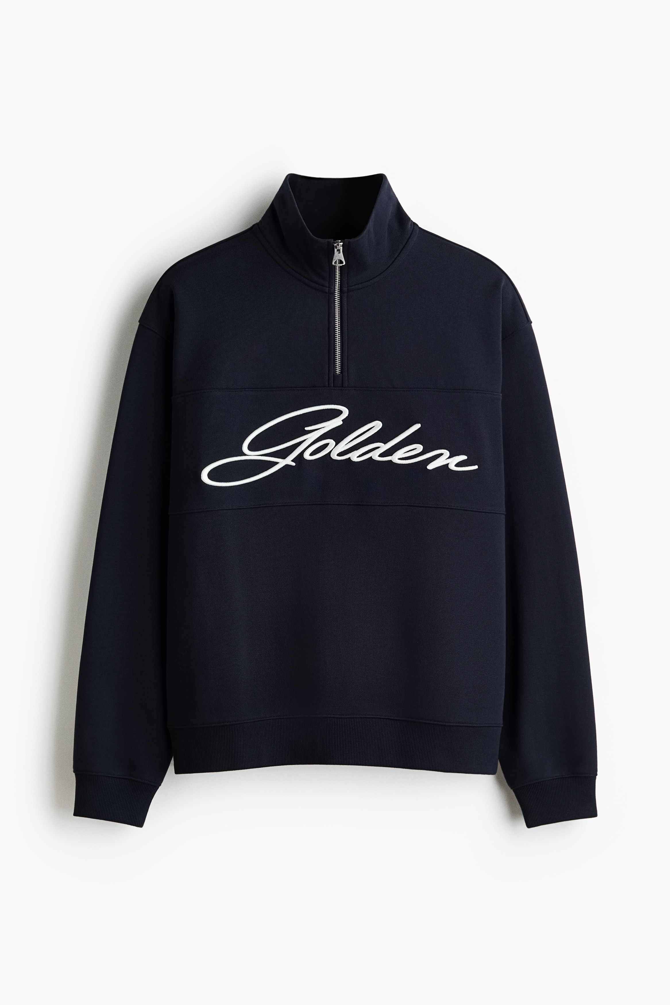 Relaxed Fit Zip-top sweatshirt - Black/Golden/Grey marl/Golden