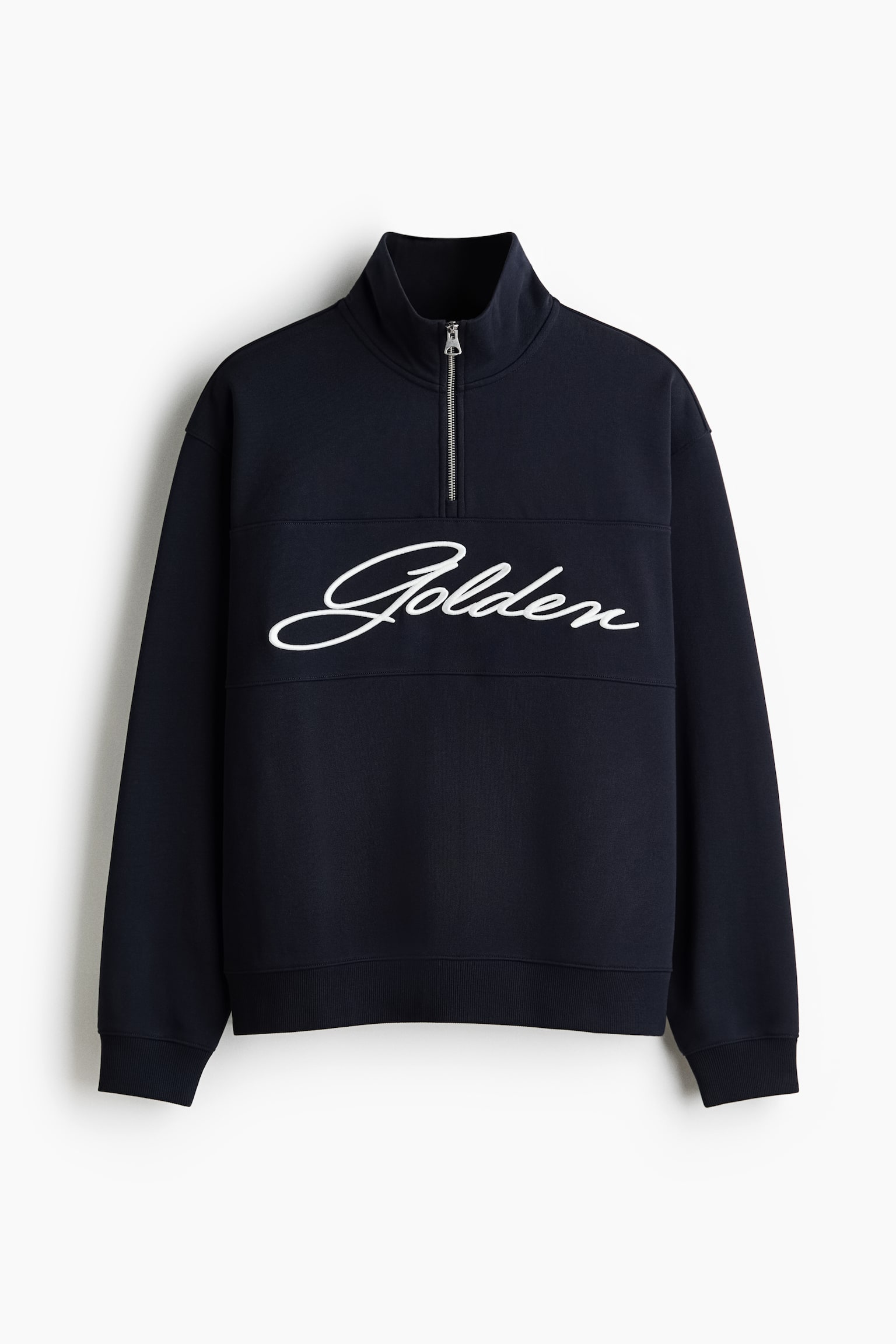 Ziptop-sweater - Relaxed Fit - Zwart/Golden/Grijs gemêleerd/Golden - 1