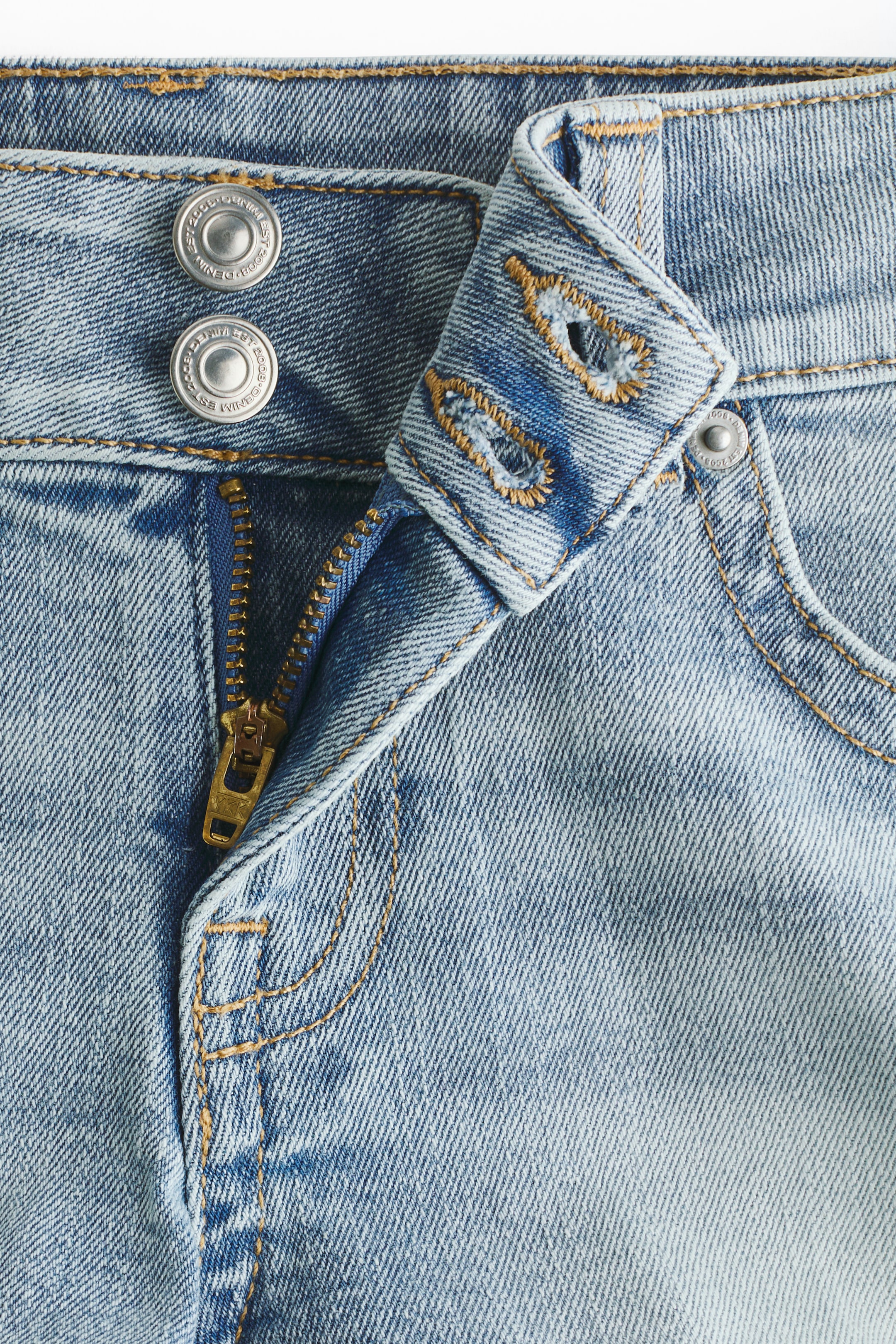 Mini short taille basse en denim