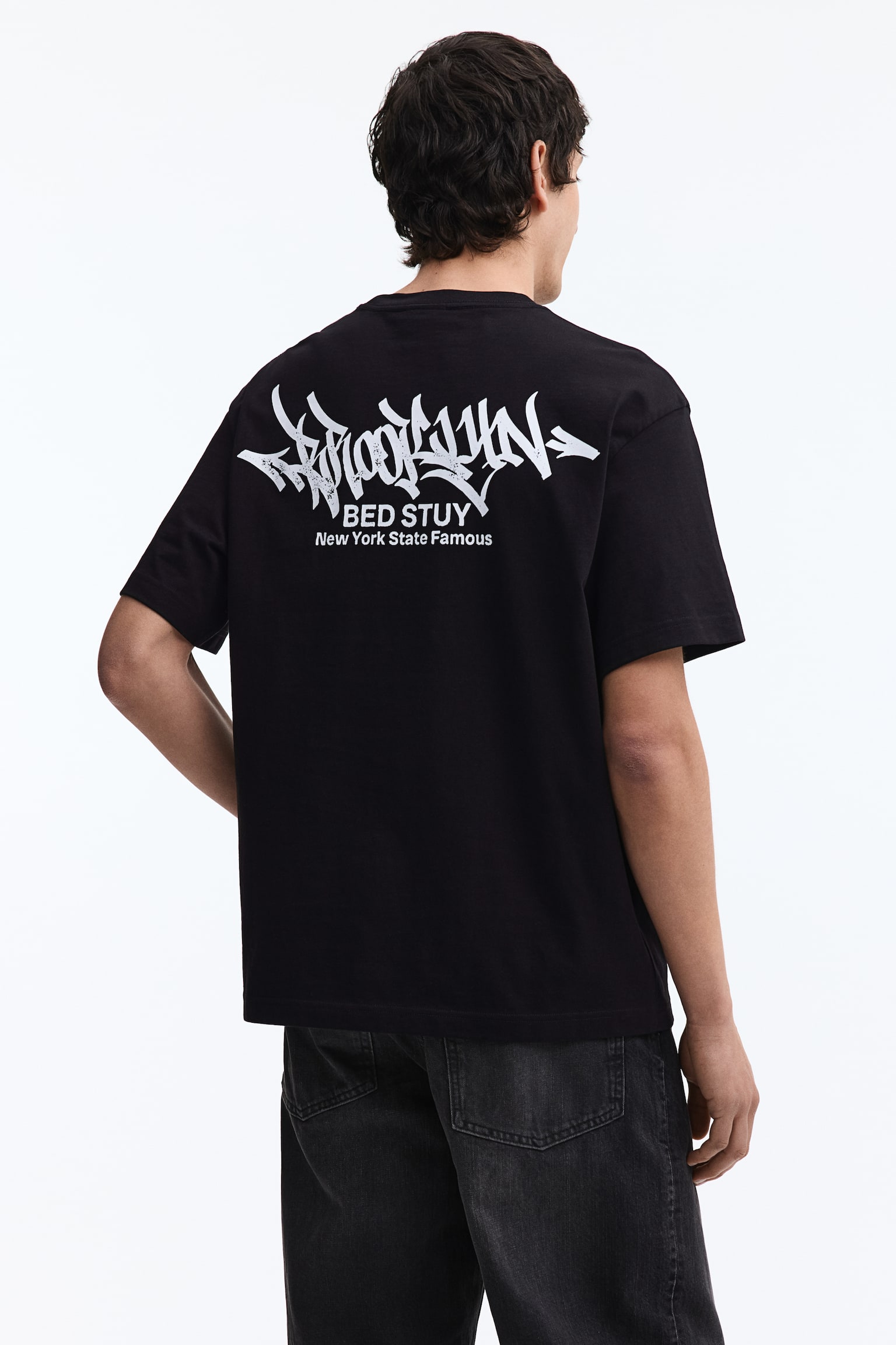 Loose Fit Printed T-shirt - Black/Brooklyn/Brown/Adapt/White/Next level ready/White/Flowever/Black/Keep the wild/Turquoise/Emotional currents/Khaki green/Adapt/Blue/San Diego/Brown/Street hoops/White/Landry's/Light blue/Wickford Hills/Plum/Handle With Care/Navy blue/Not All Things Lost - 5