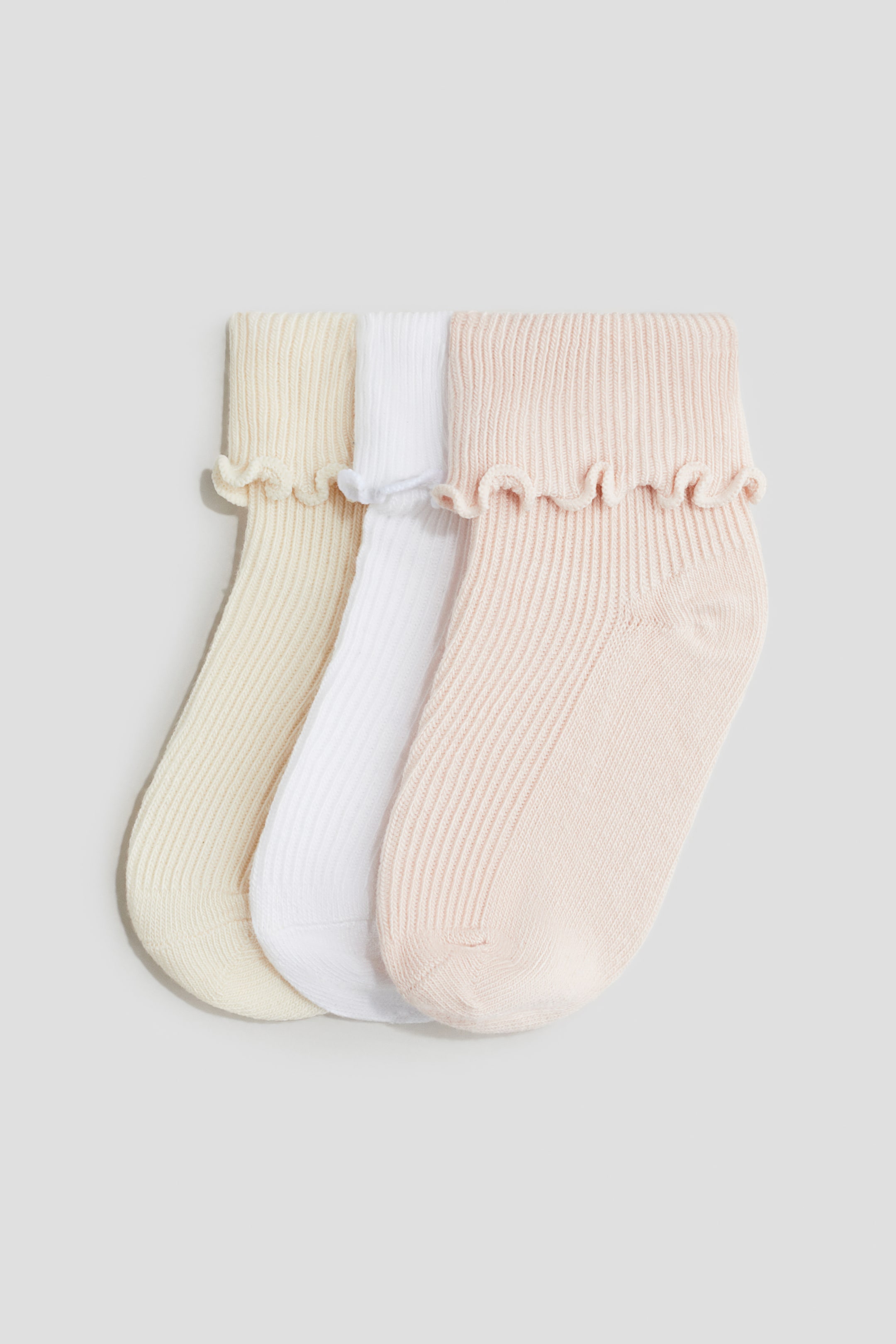 3-pack Socks with Overlocked Foldover Cuffs