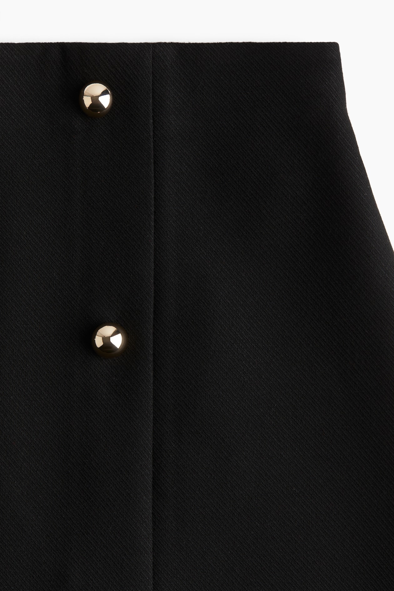 Button Front Mini Skirt Black Ladies H M US button-front-mini-skirt-black-ladies-h-m-us