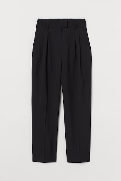 Crease-leg trousers - High waist - Ankle length - Black - Ladies | H&M GB