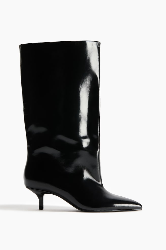 Heeled Boots - Black/Dark brown - 1