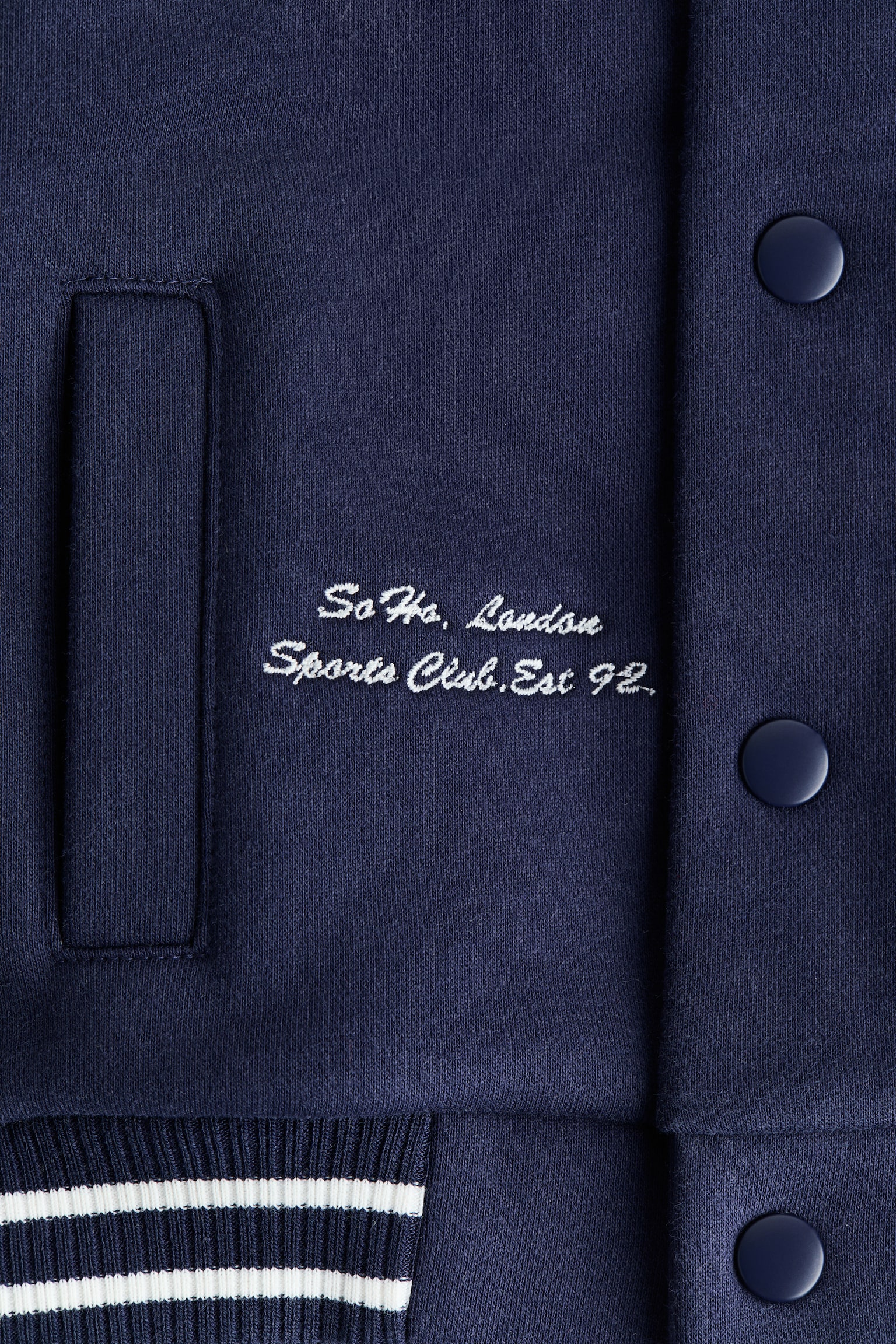 Motif-detail baseball jacket - Navy blue/Sports Club - 6