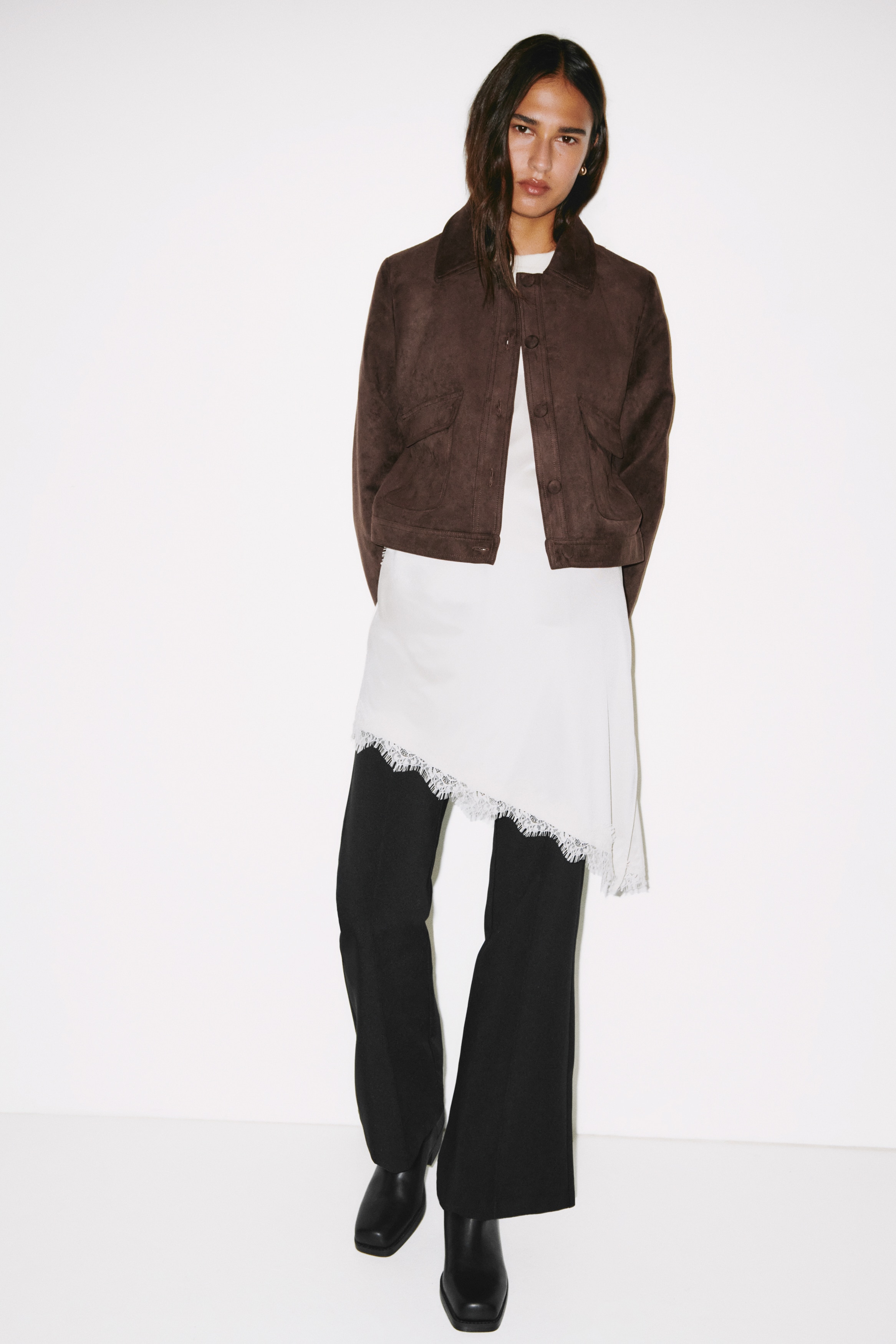 Veste - Marron foncé/Noir/Beige