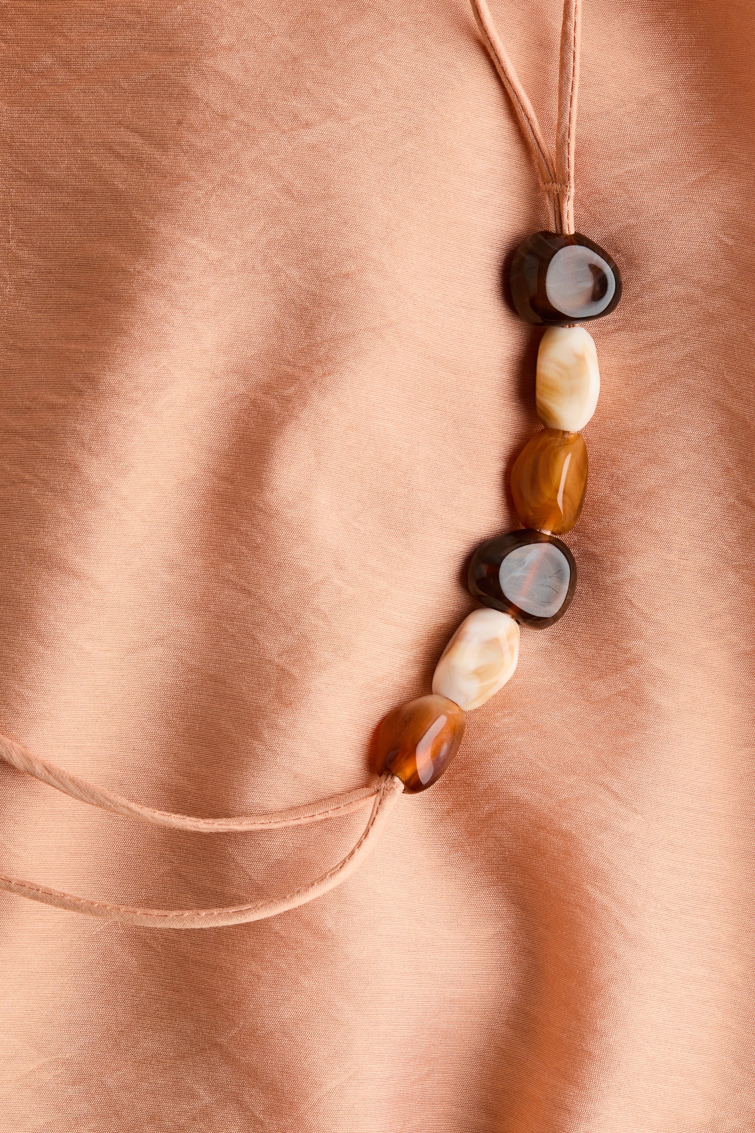 Bead-Detail Strappy Dress - Light orange - 3