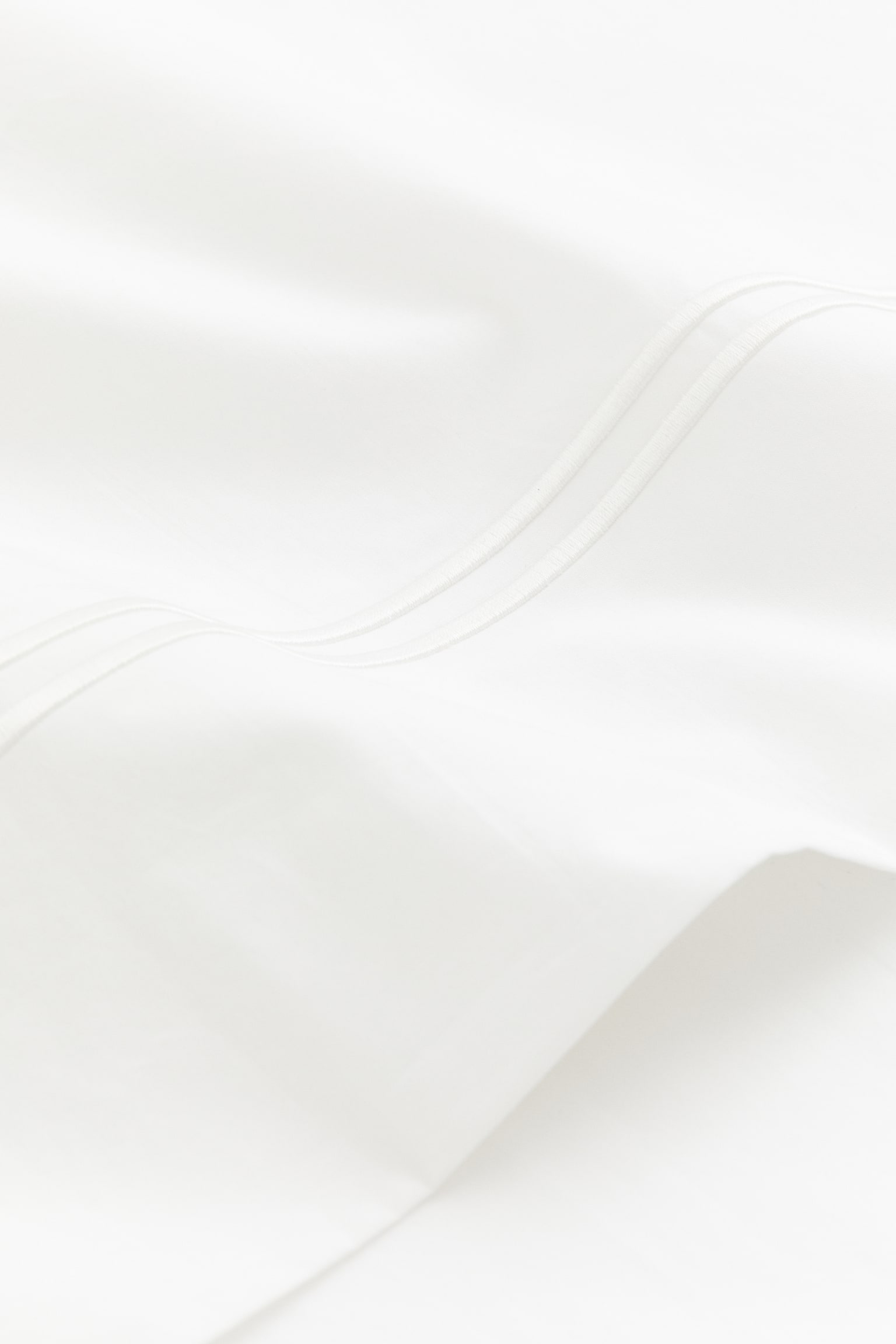 Drap de dessus en percale de coton - Blanc/Blanc - 3