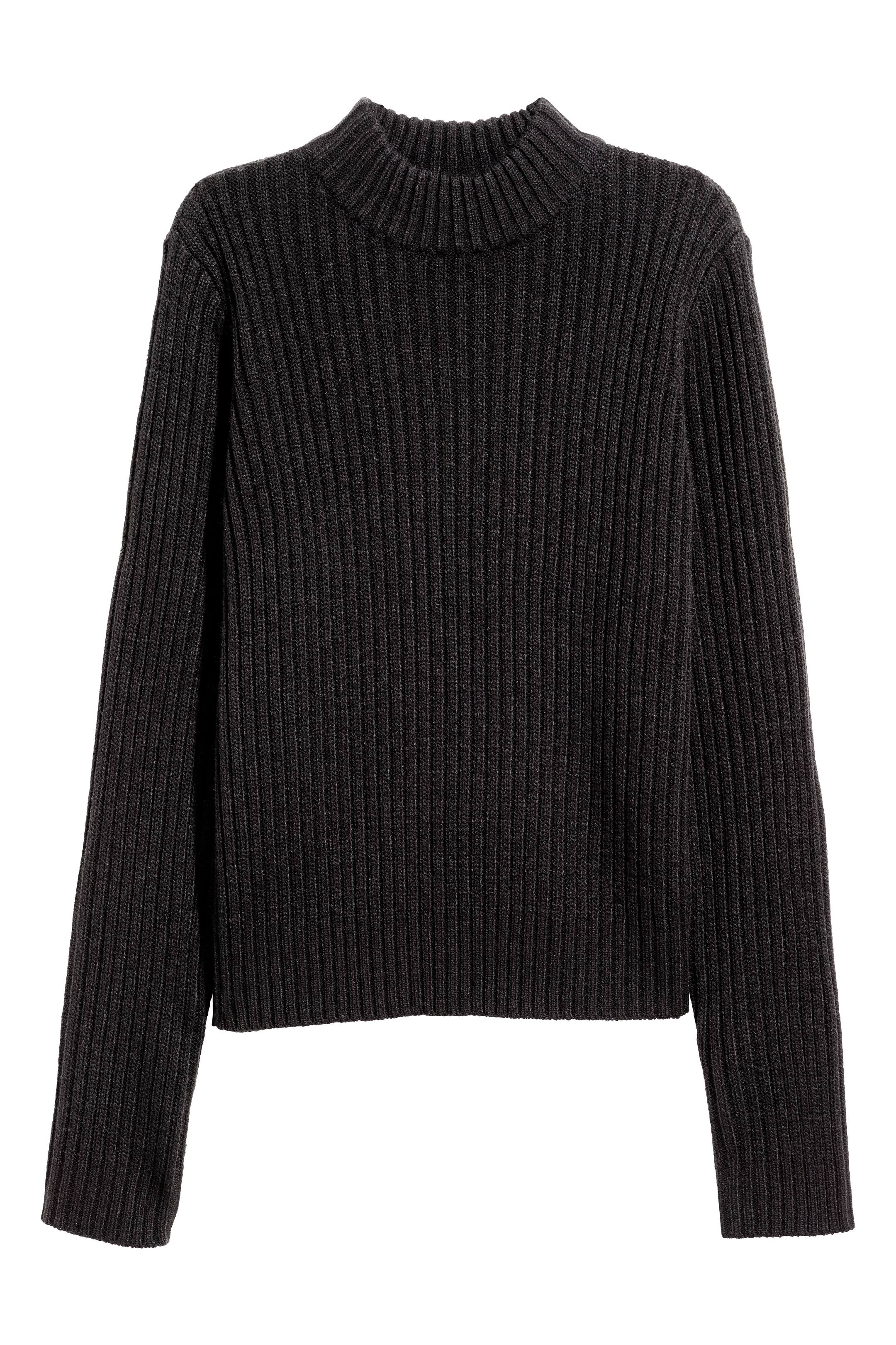 Agrandir l'image: Pull en maille côtelée - Noir - FEMME | H&M FR 1