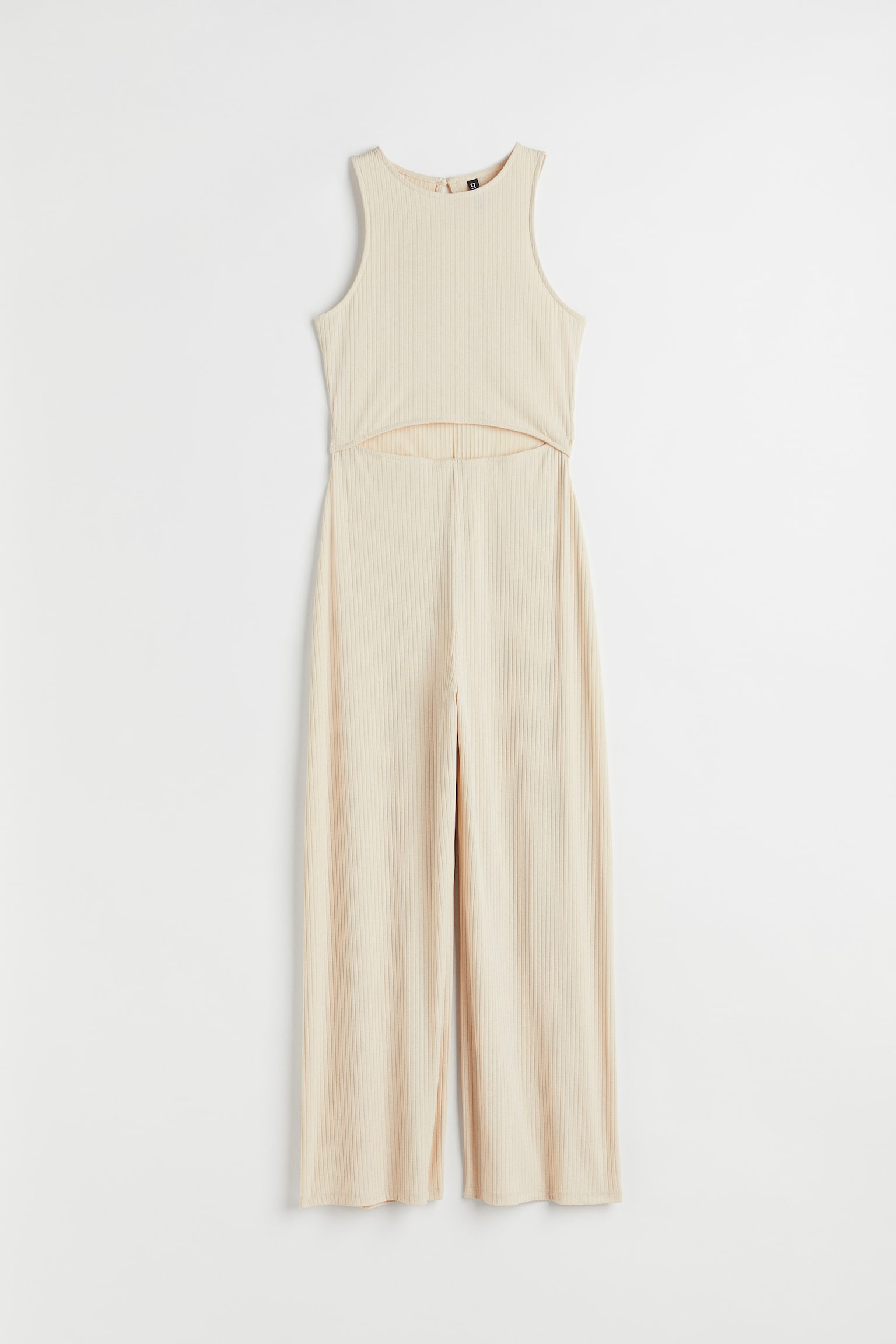 Cut-out ribbed jumpsuit - Light beige