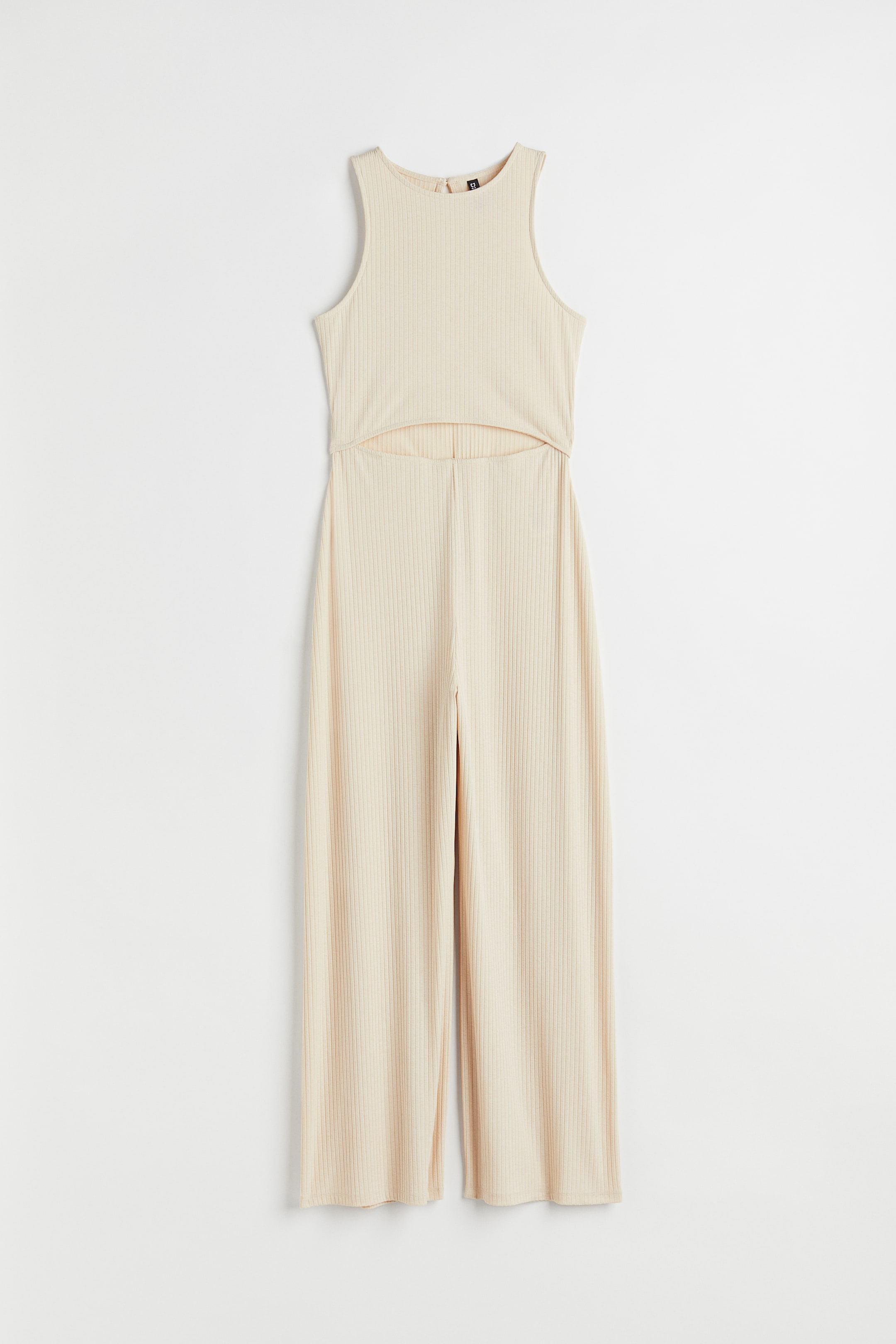 View larger image: Cut-out ribbed jumpsuit - Light beige - Ladies | H&M IN 1
