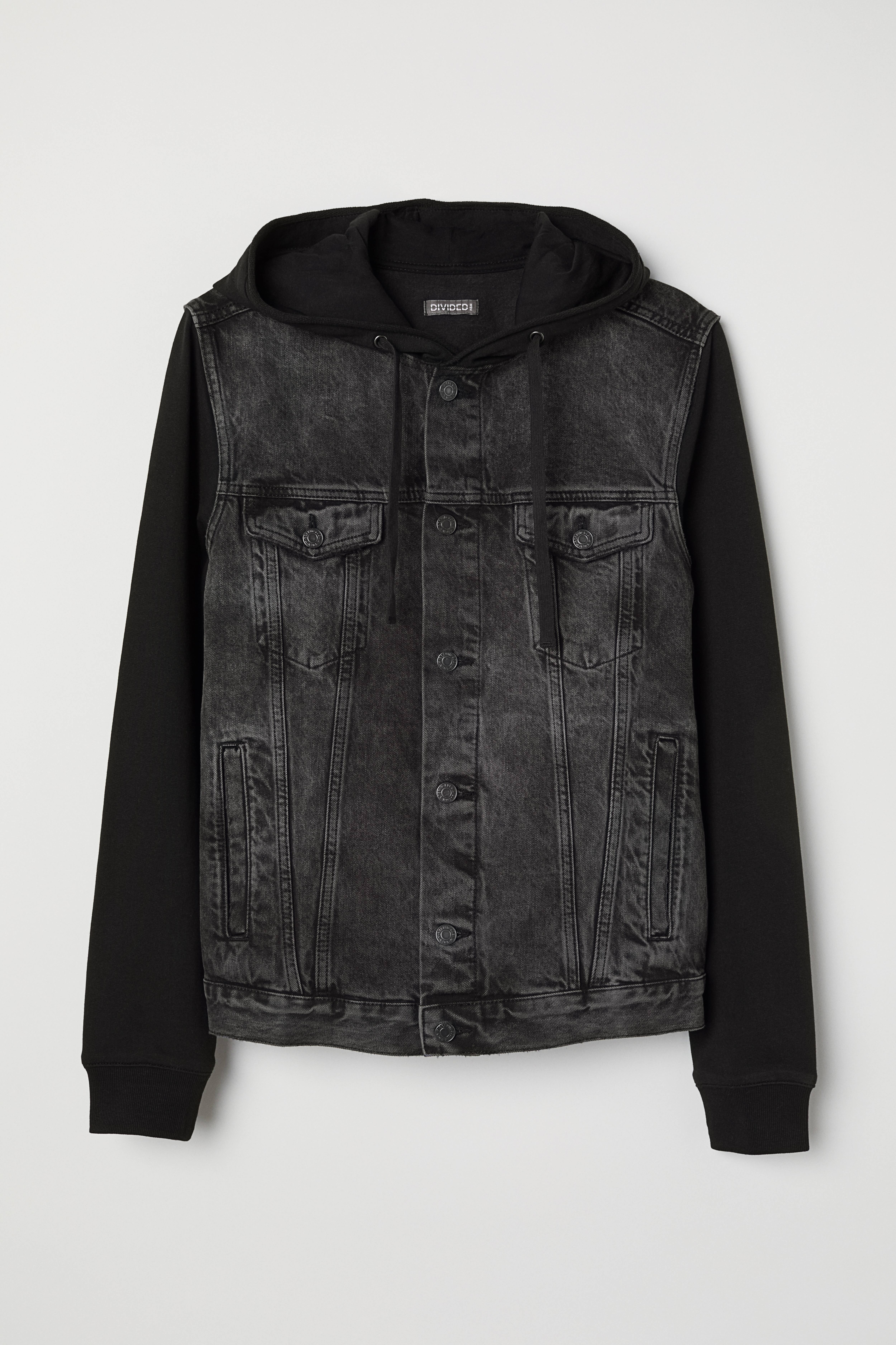 H&m jean jacket hoodie hotsell