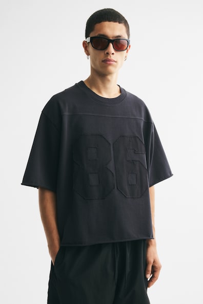 オーバーサイズフィット デザインコットンTシャツ