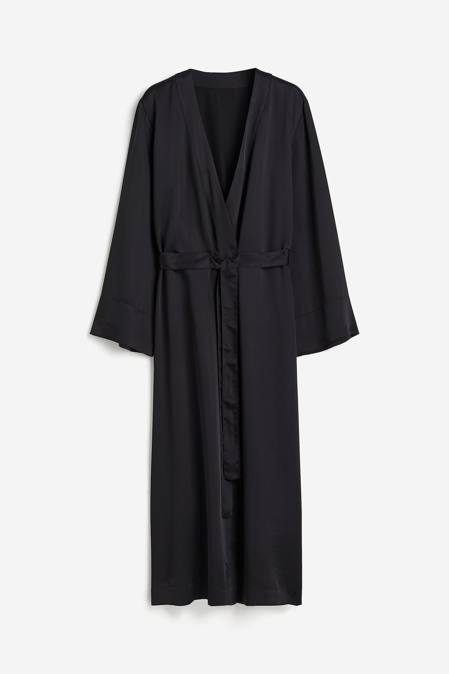 Satin dressing gown - Black - 2