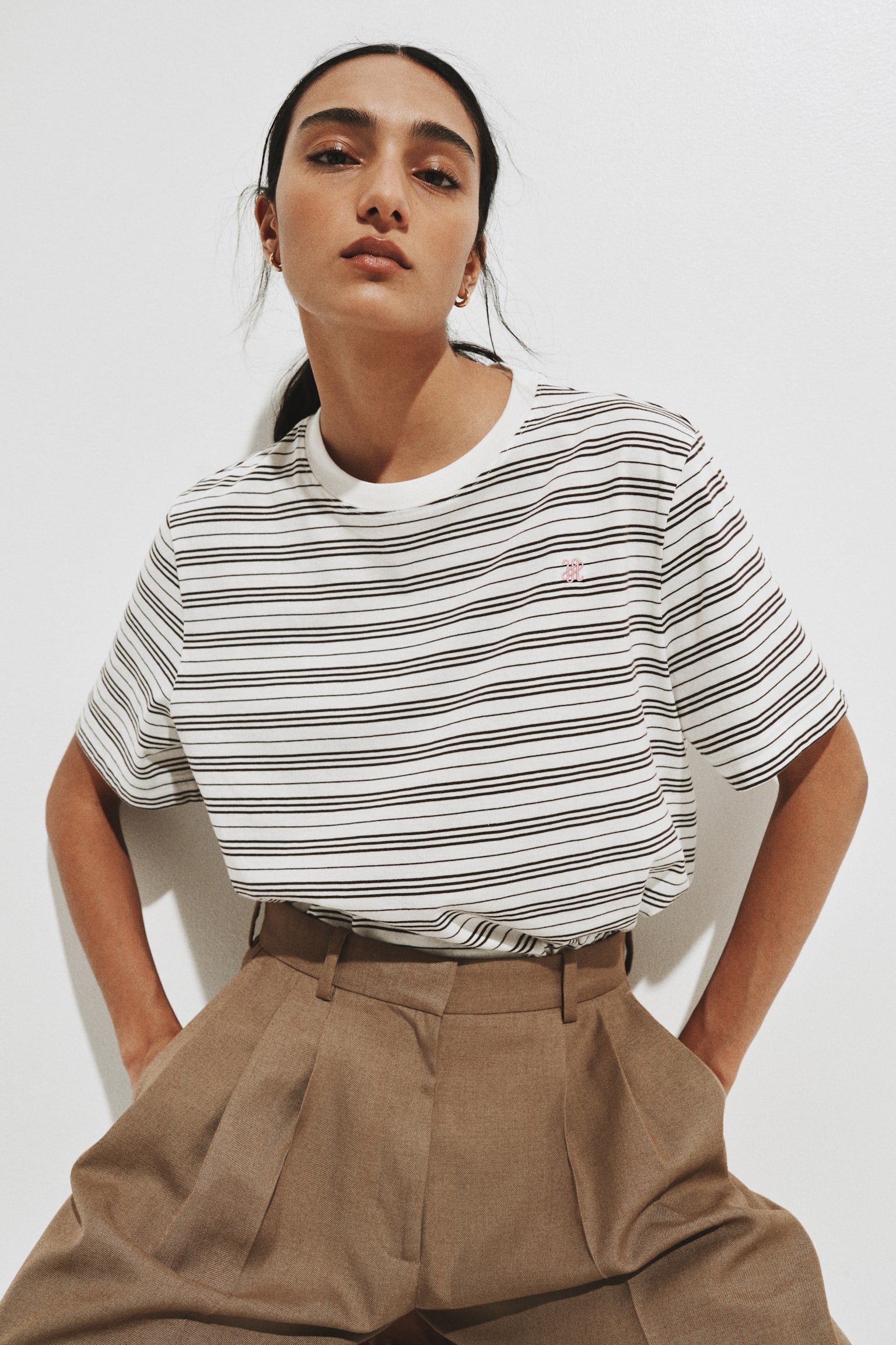 Áo thun cotton - Màu trắng/Kẻ/Màu trắng/The Voyagers - 3