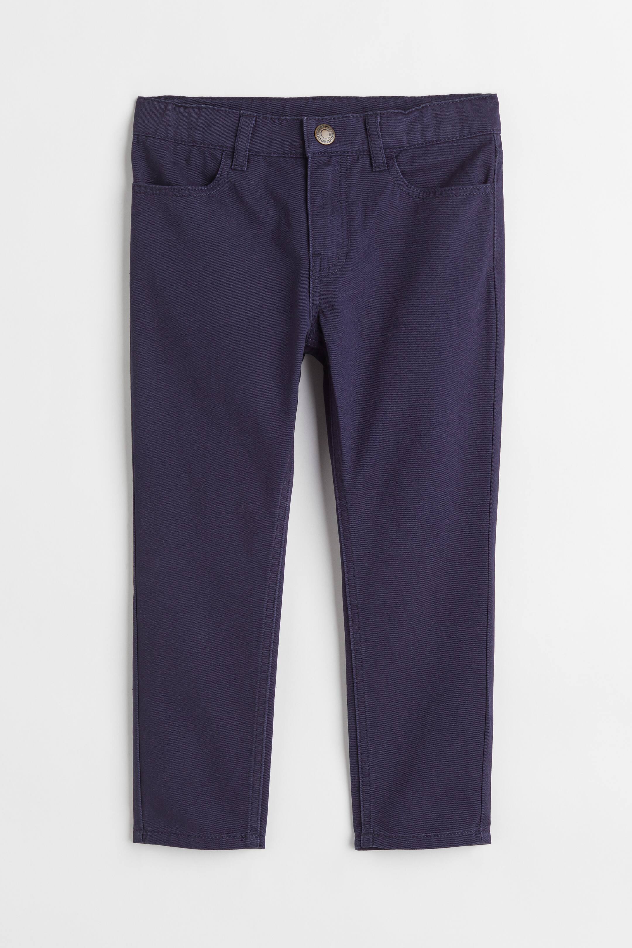 View larger image: Slim Fit Twill Pants - Navy blue - Kids | H&M US 1