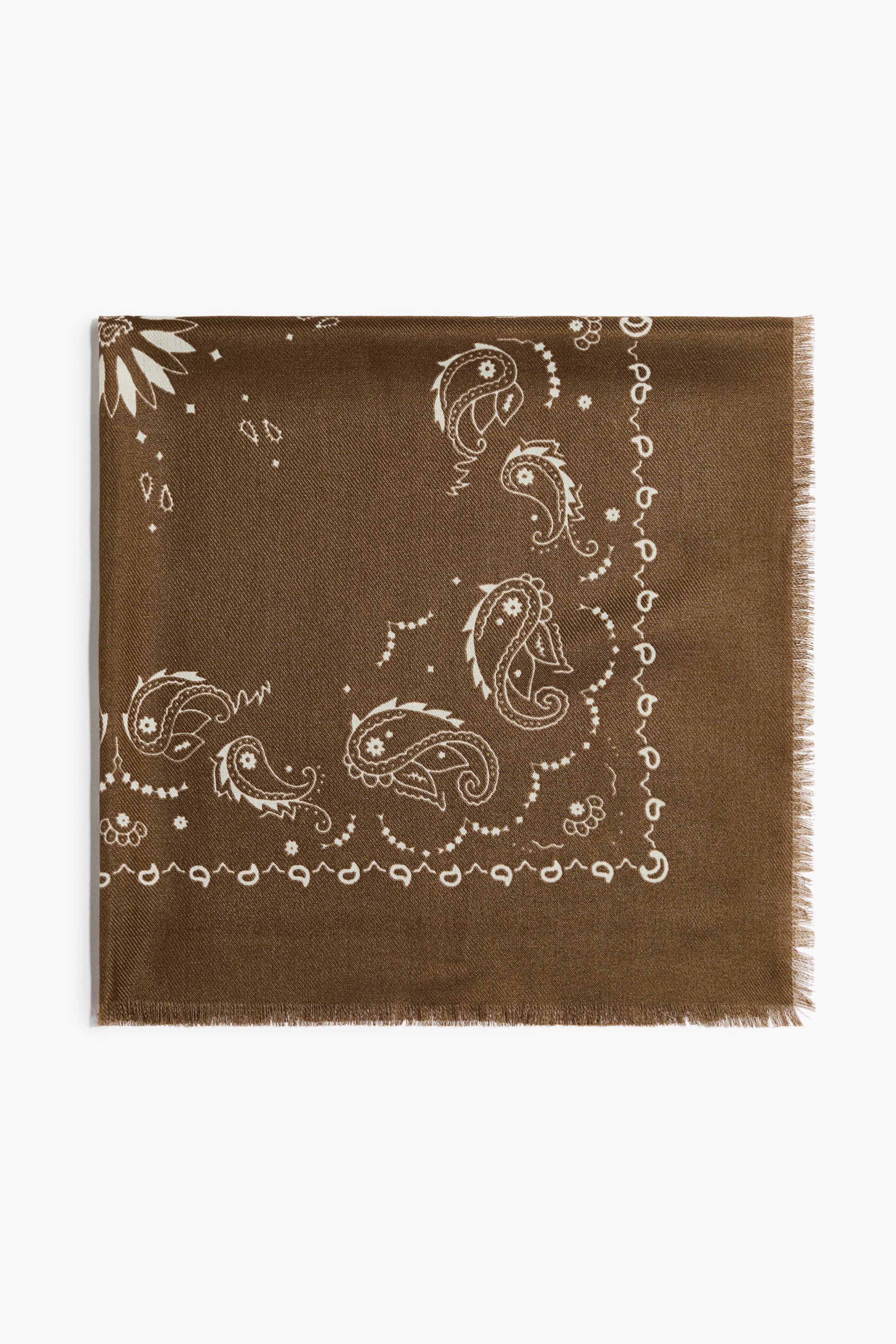 View larger image: Printed scarf - Dark beige/Paisley pattern - Ladies | H&M 1