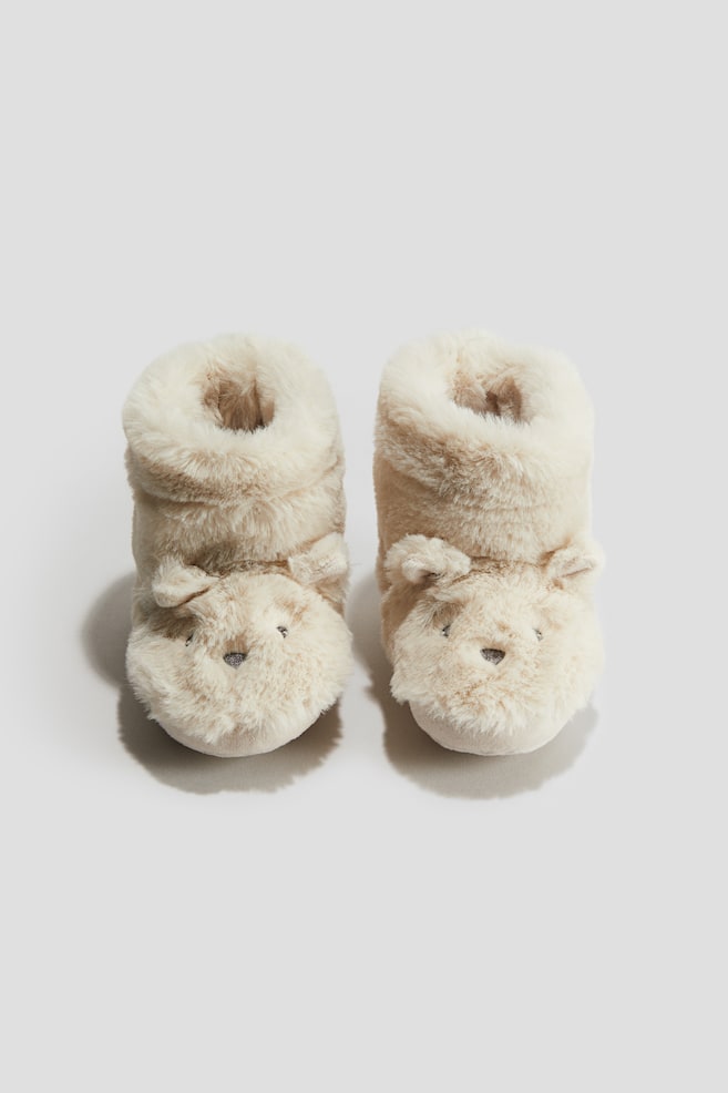 Soft-sole fluffy slippers - Light beige/Bunny/Light pink/Beige/Leopard-print/White/Sheep - 1