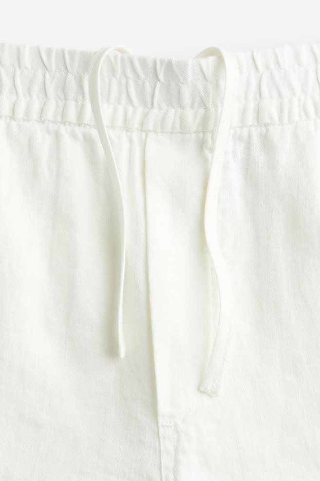 Shorts i hør Regular Fit - Hvid/Lys beige/Sort/Lys beige/Hvidstribet/dc/dc - 8