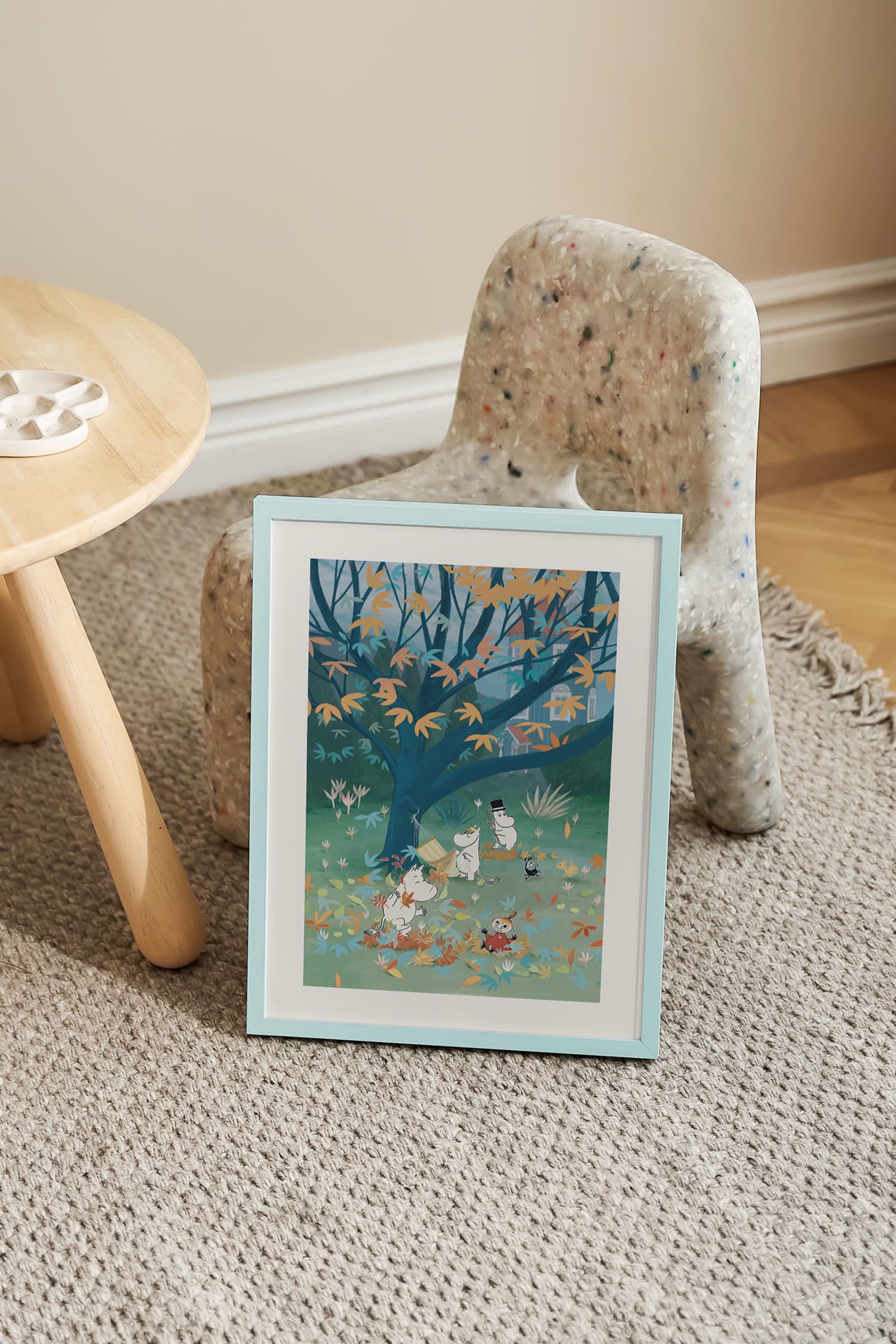 Moomin Family Autumn Garden Poster - Blau