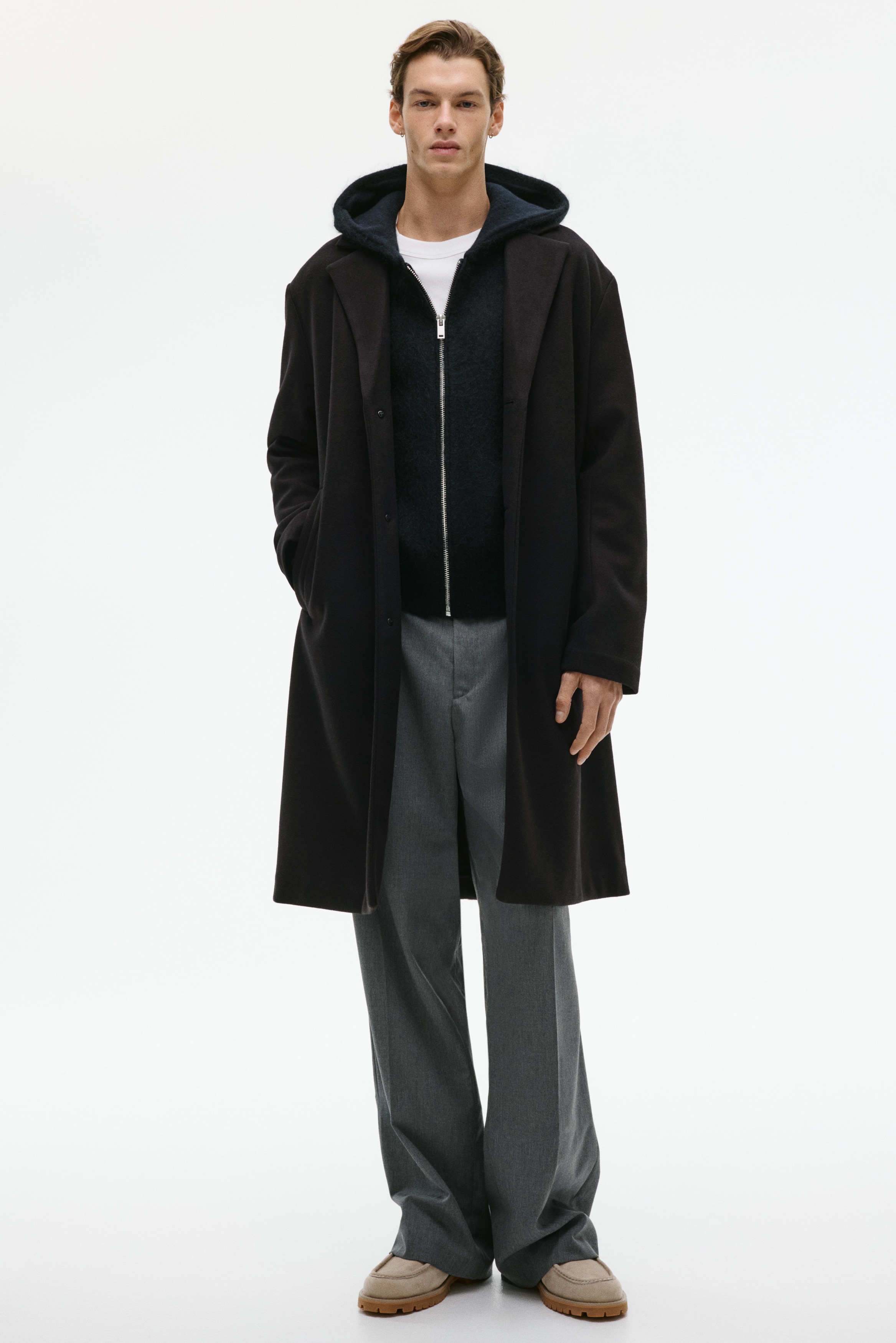 Kaput sa jednorednim kopčanjem - Crna