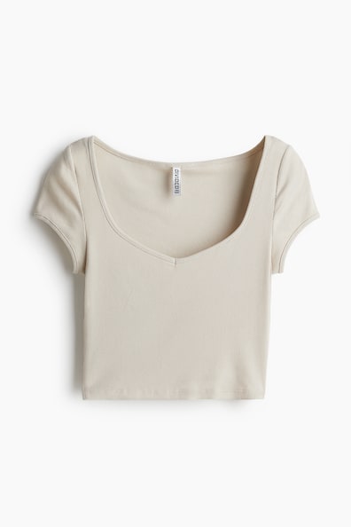 スイートハートネック リブTシャツ