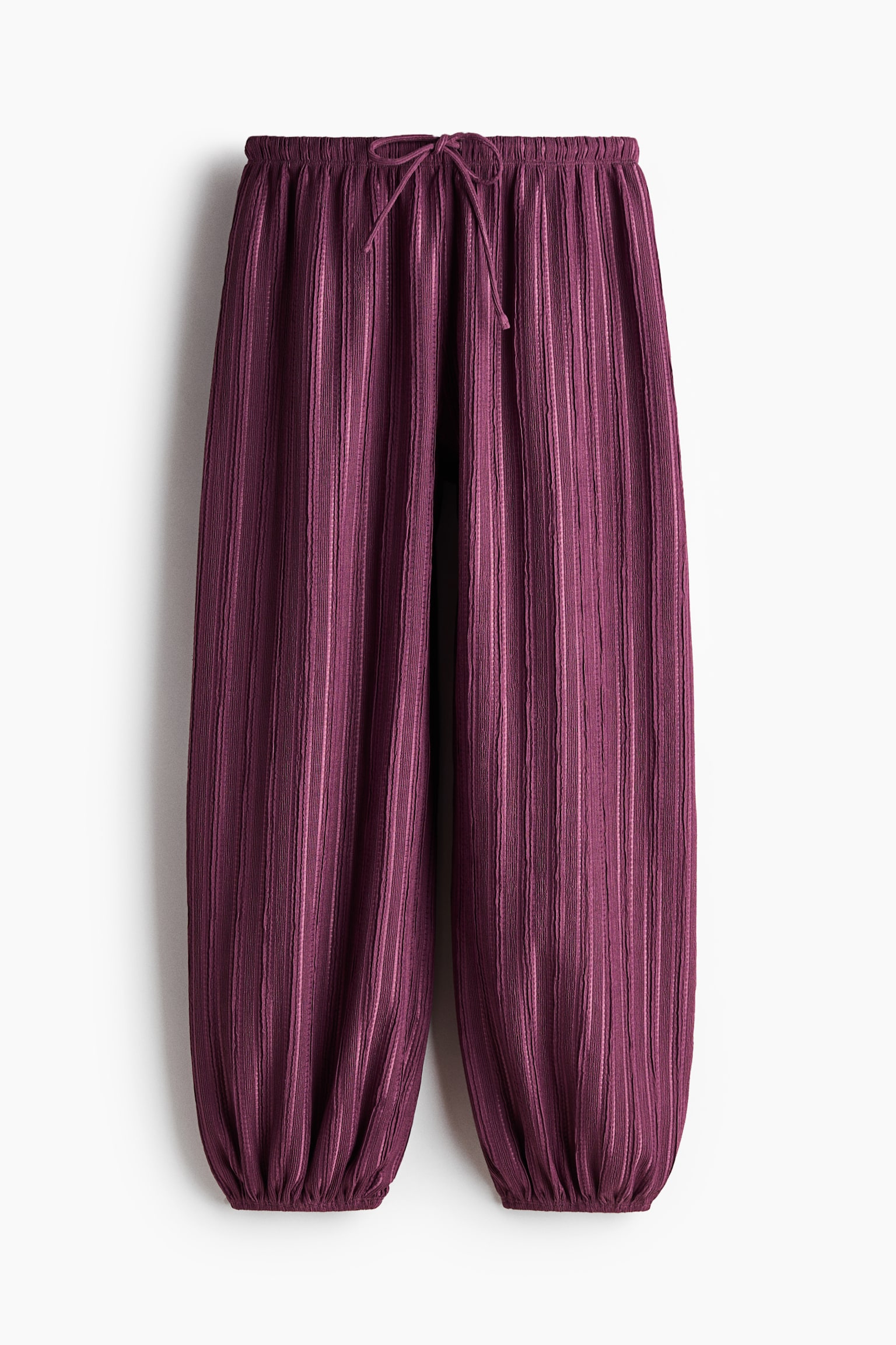 Textured balloon trousers - Dusty purple/Cream/Dark brown - 1