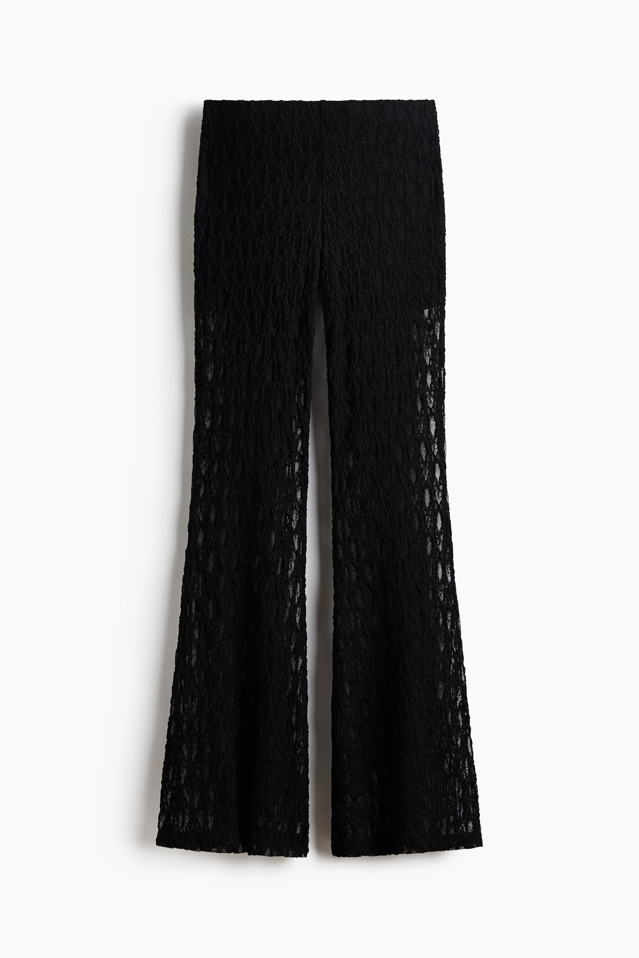 View larger image: Flared Lace-Look Pants - Black - Ladies | H&M CA 5
