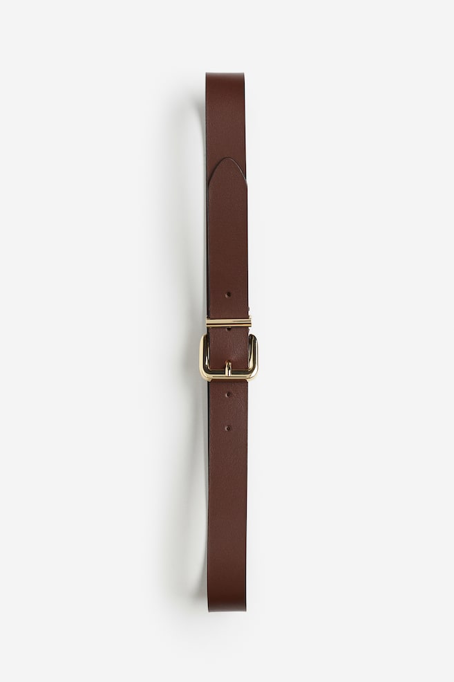 Leather belt - Brown/Black - 1
