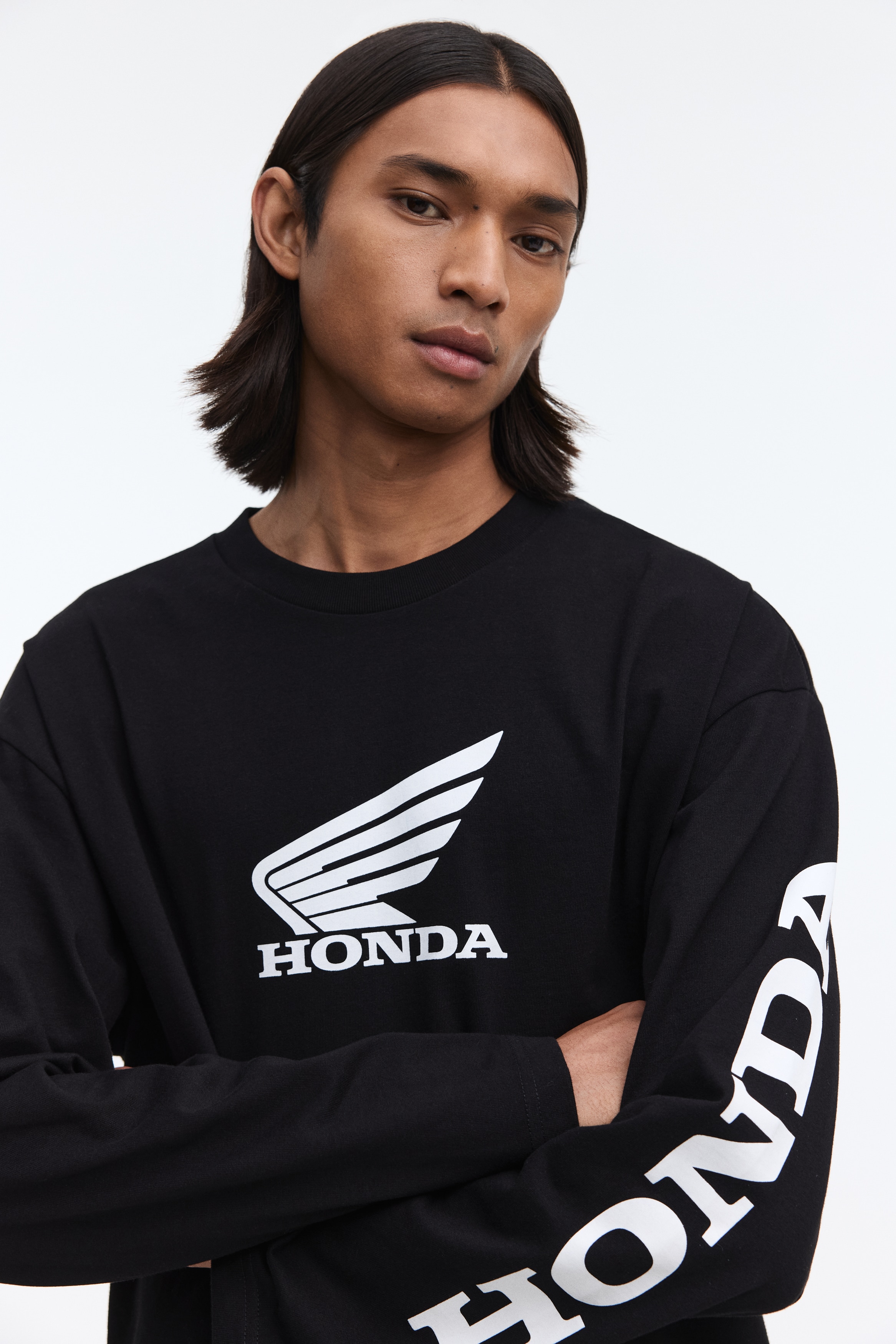 Oversized Printed Shirt - Black/Honda