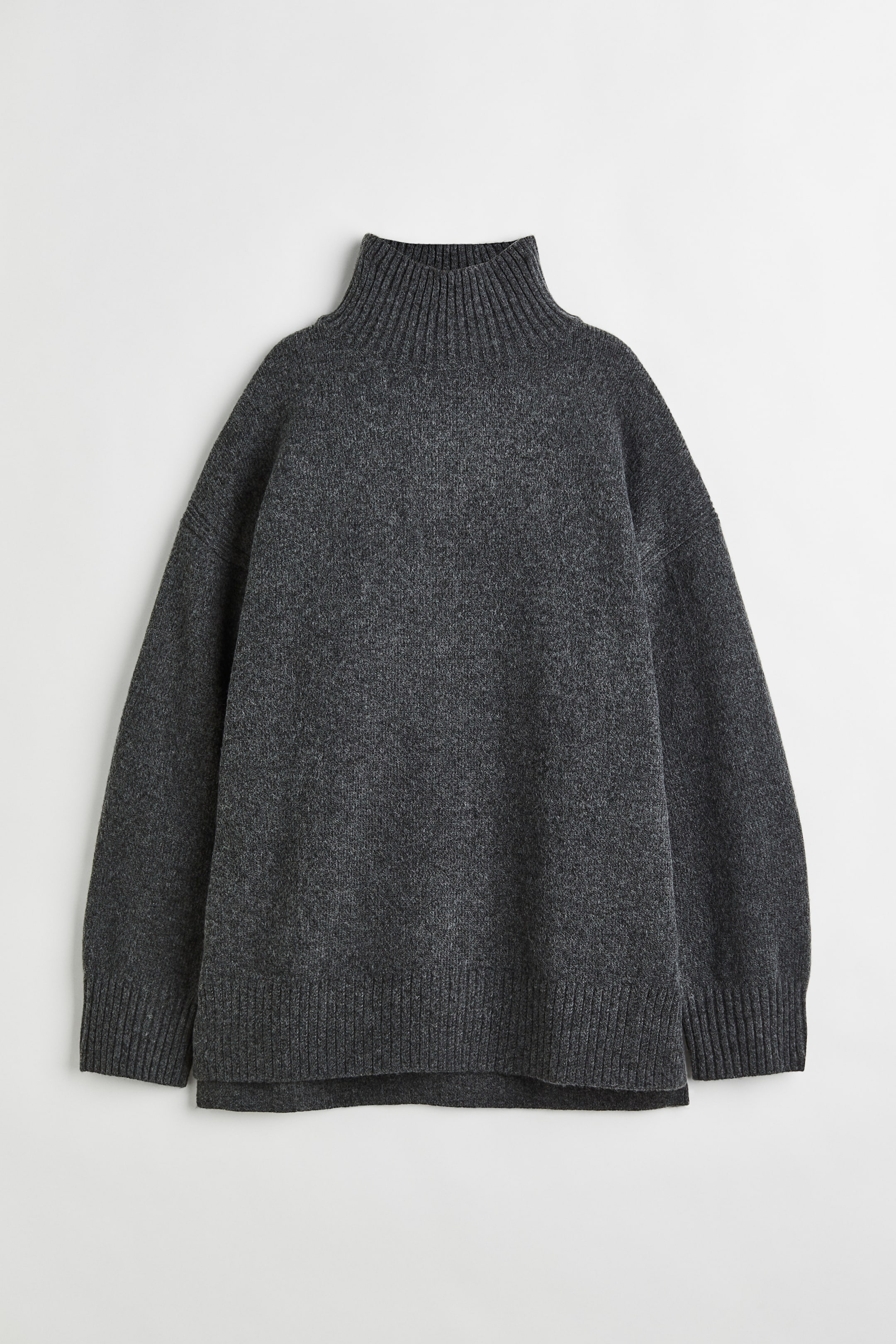 查看大圖: H&M+ 圓高領套衫 - 深灰色 - Ladies | H&M 1