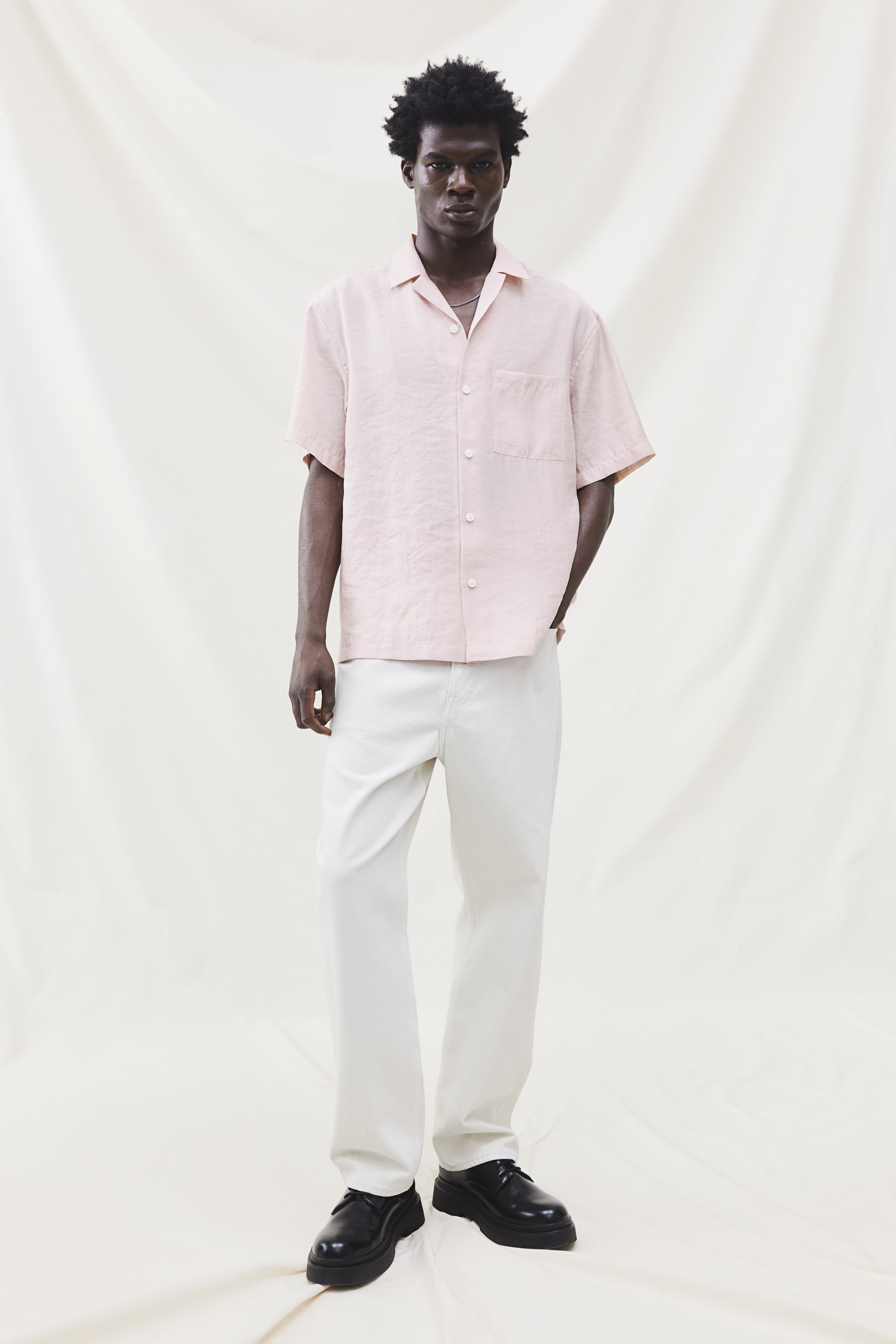 Regular Fit Lyocell-blend Resort Shirt - Pink - Men | H&M US