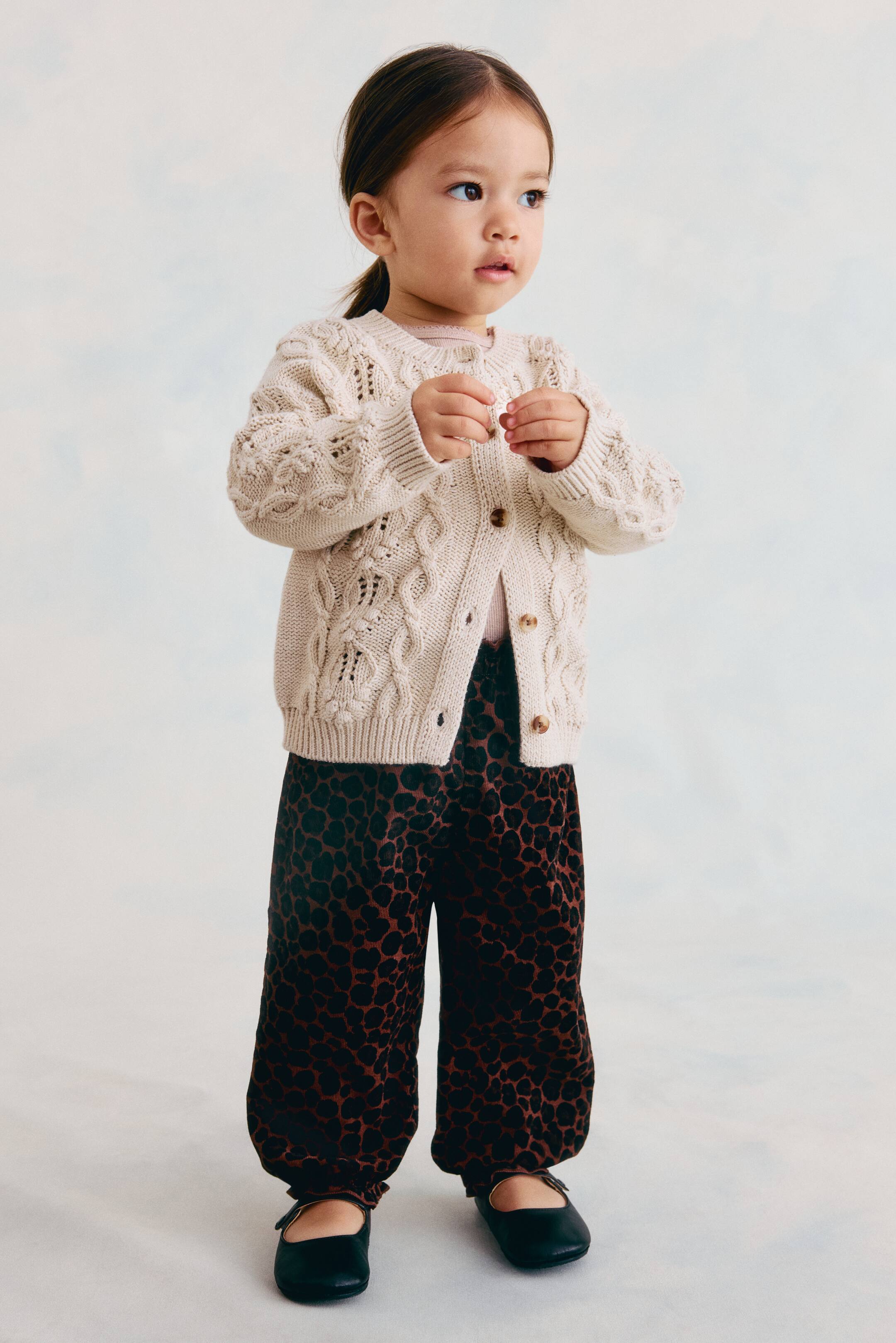 Ver imagen más grande: Pantalón estampado de pana - Marrón/Estampado de leopardo - NIÑOS | H&M ES 1