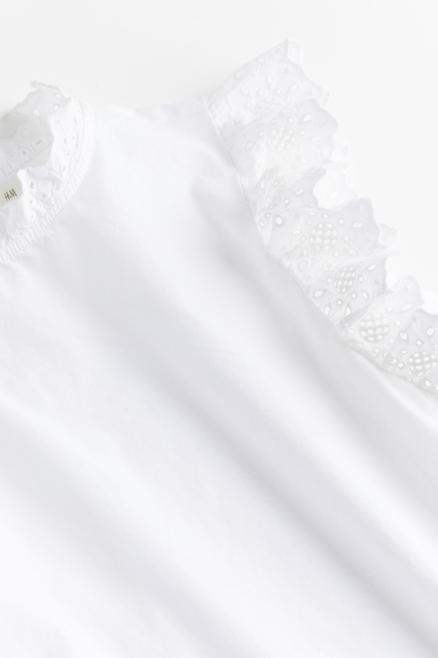 Broderie anglaise-detail blouse - White - 2