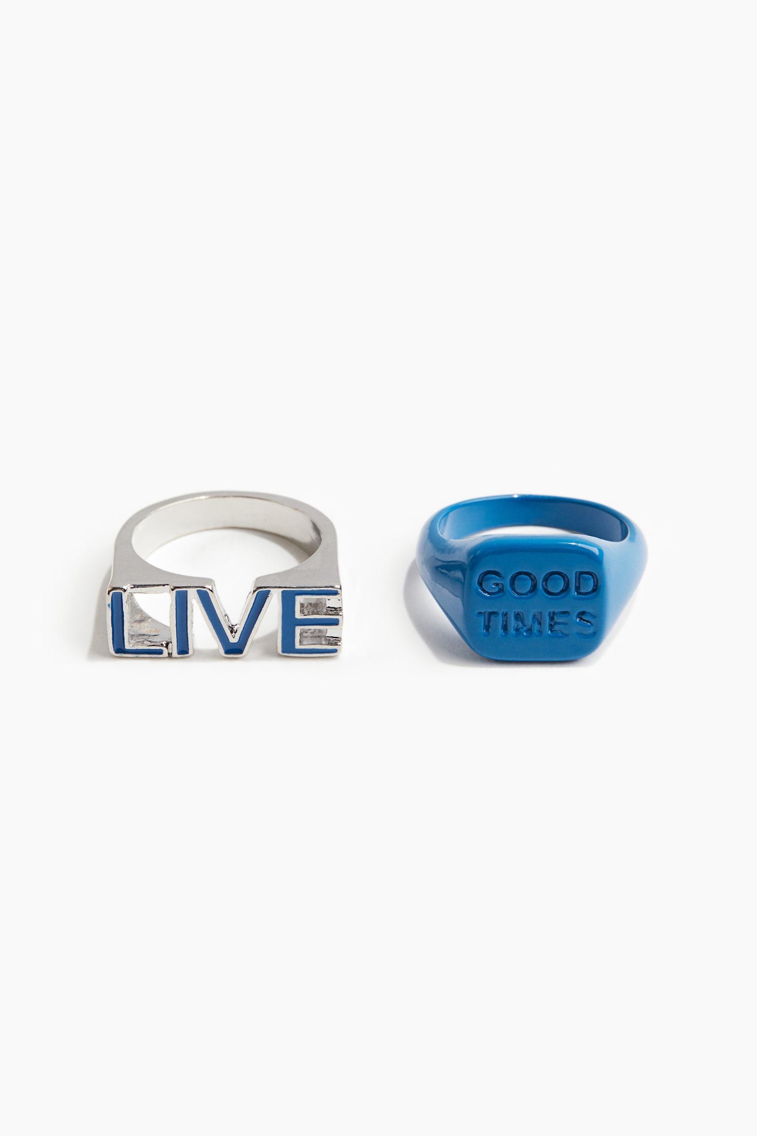 2-pack Rings - Silver colour/Live - 1