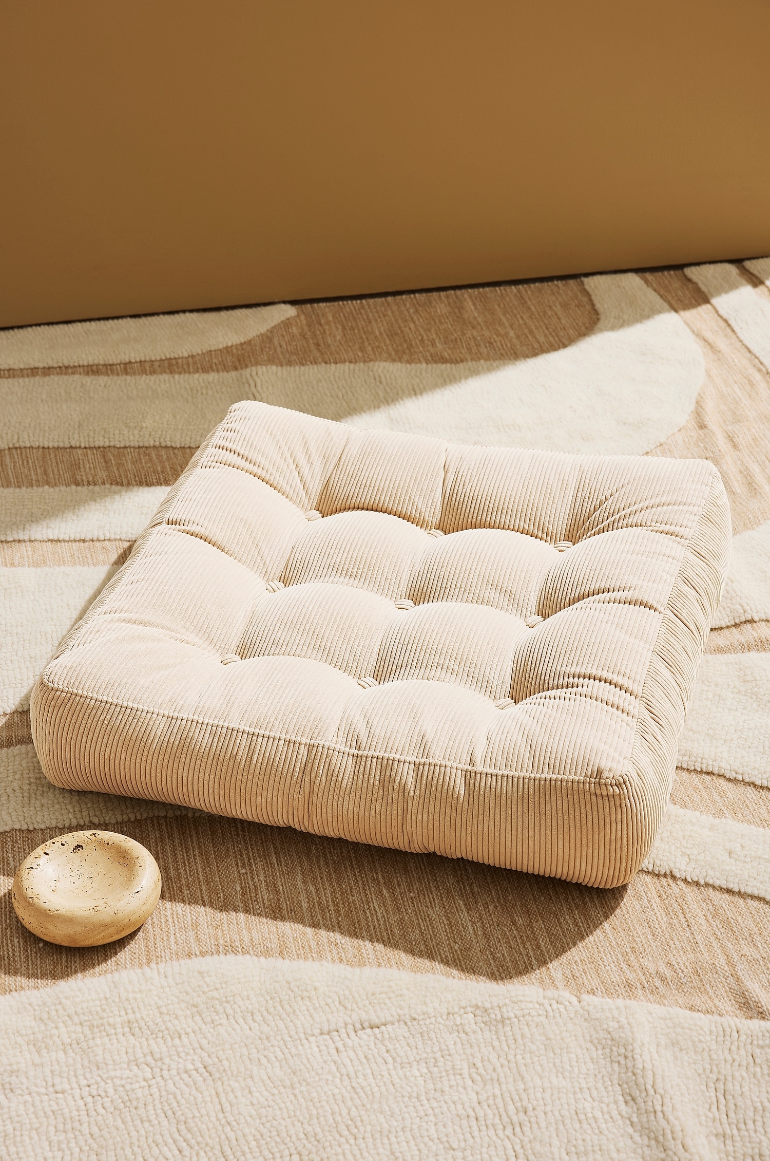 Cojín De Suelo Luca De Pana - Color Crema/Marrón Canela/Burdeos Manchester