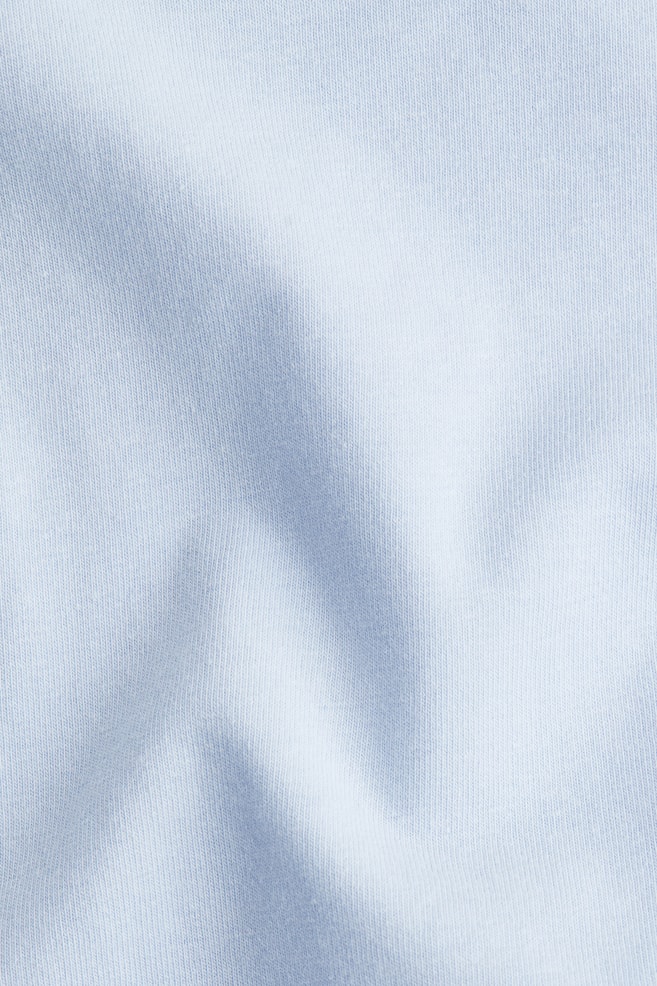 Camiseta cropped con escote en U - Azul claro/Crema - 4